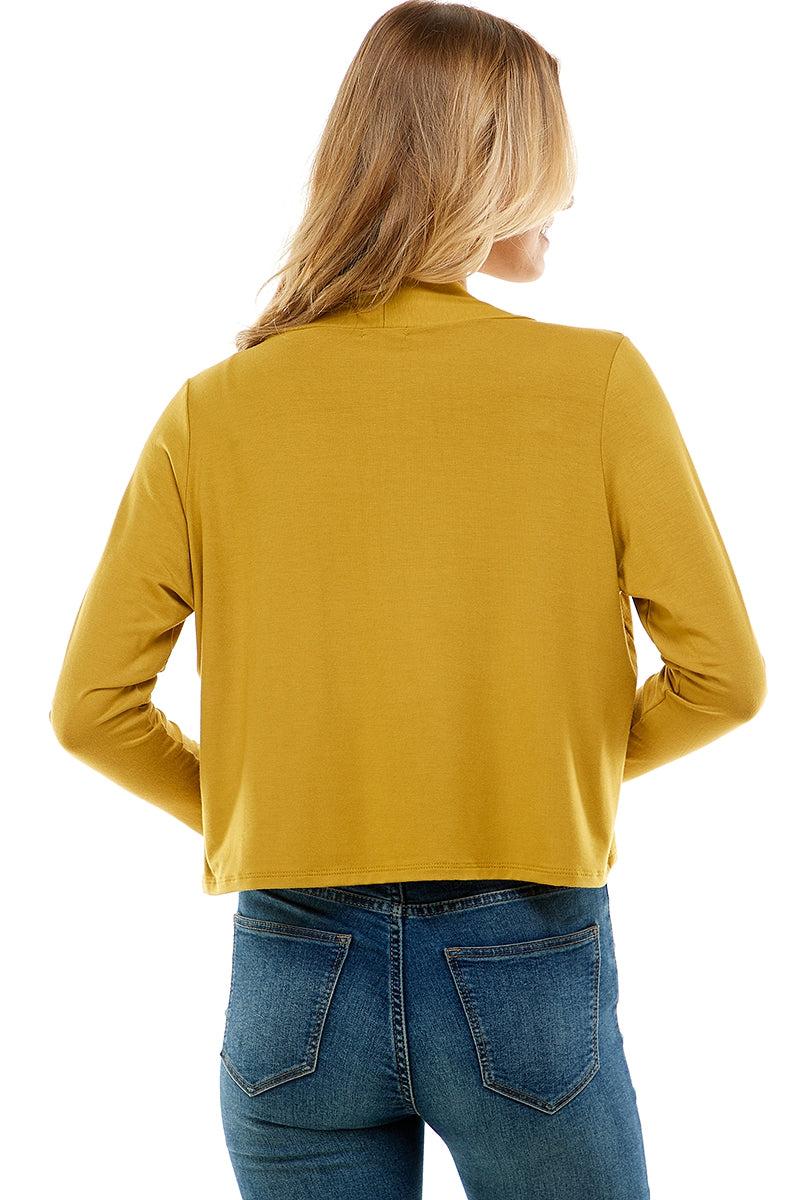 Long Sleeve Open Front Crop Cardigan Product Image