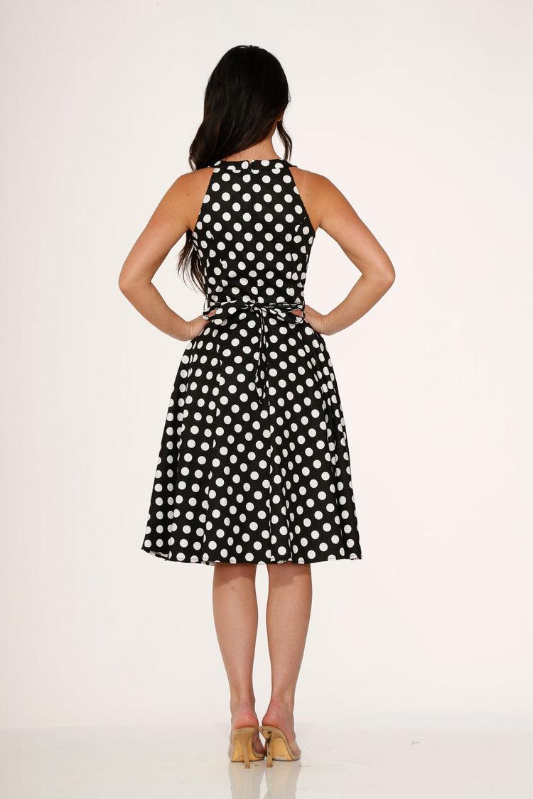 Black & White Polka Dot Swing Dress Product Image