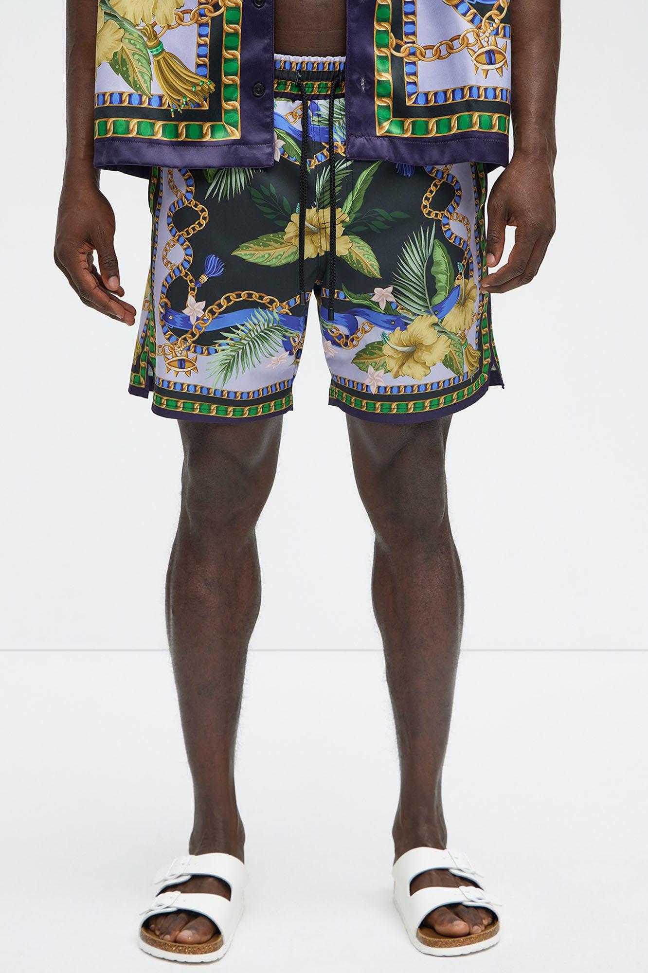 Baroque Floral Swim Classic Trunk - Multi Color Product Image