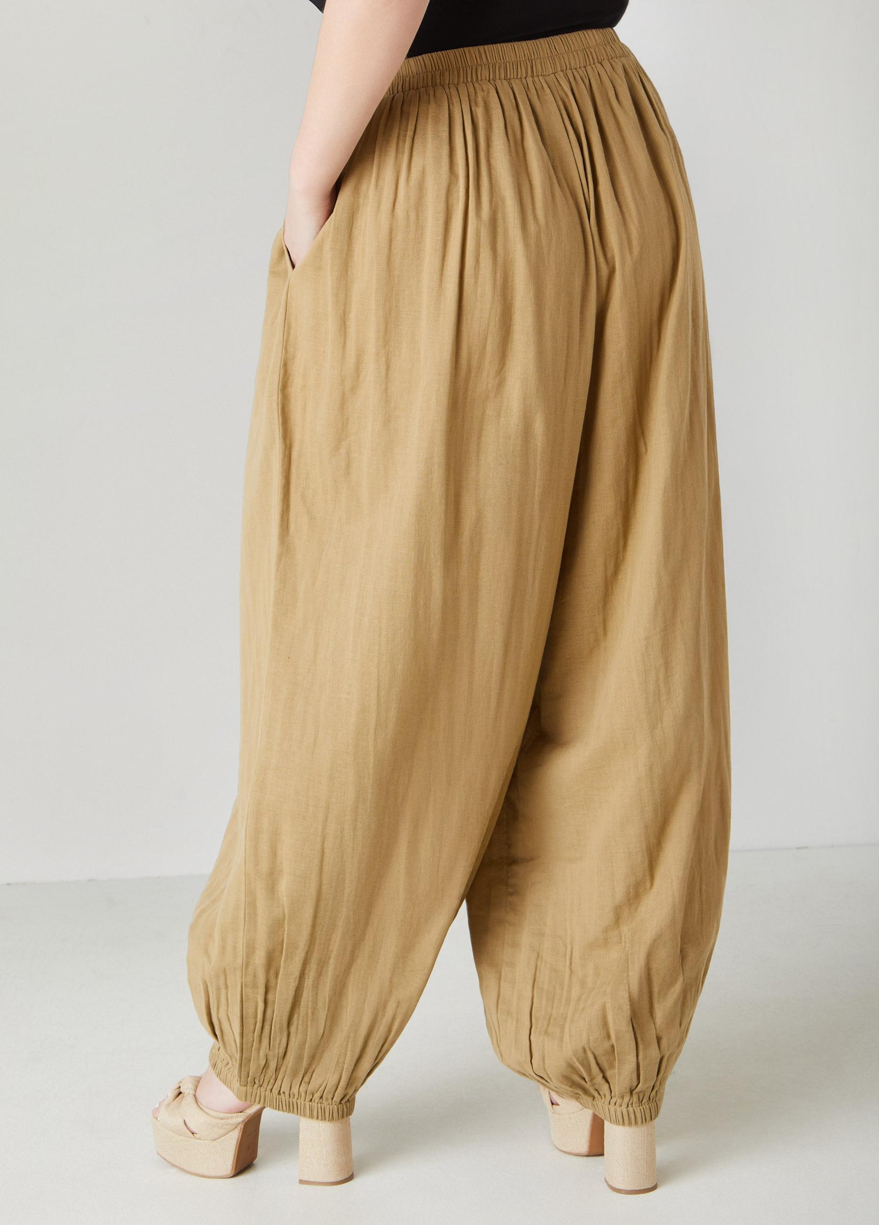 High Waist Cotton Harem Pants Product Image