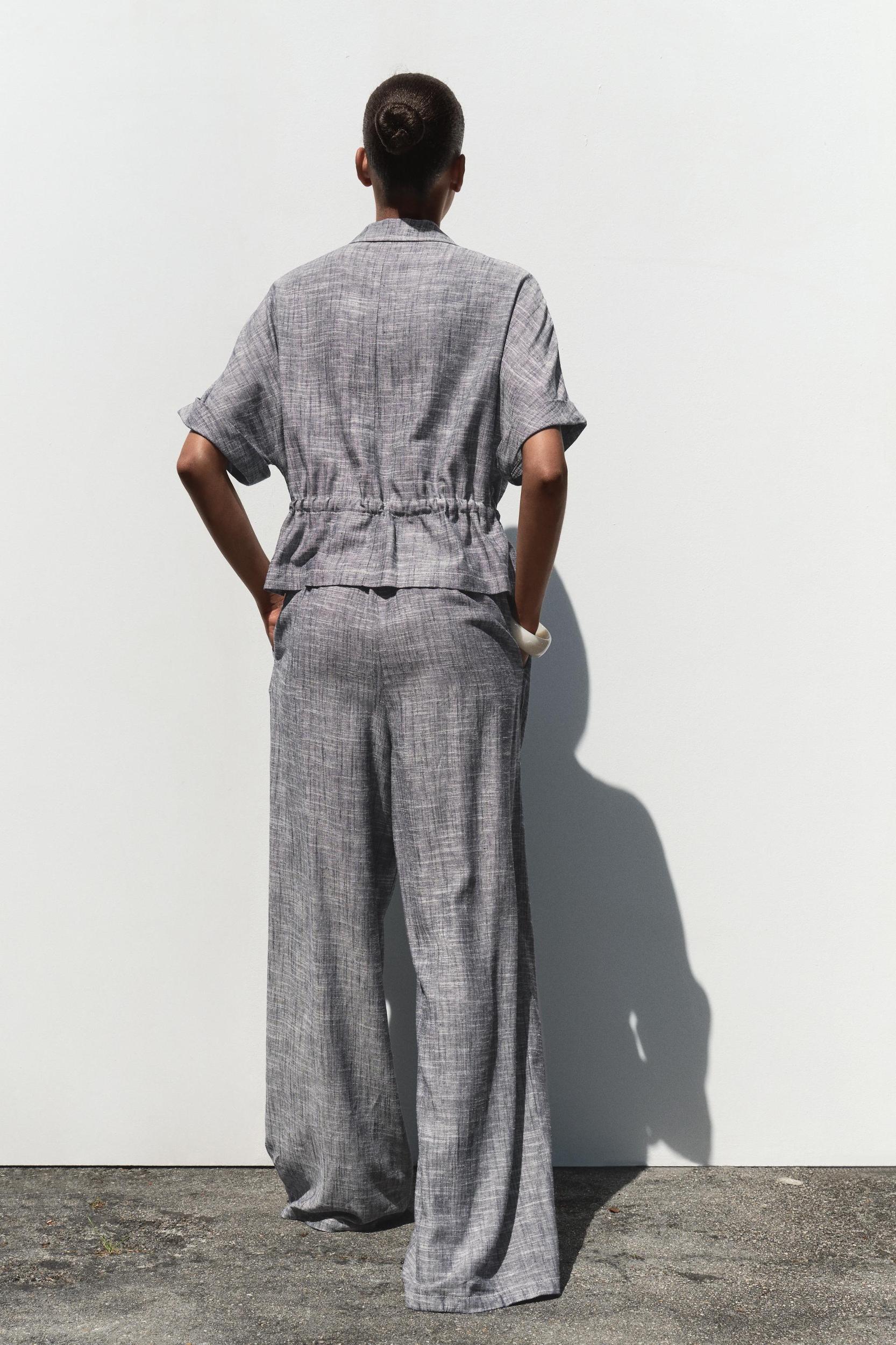 WIDE LEG LINEN PANTS Product Image