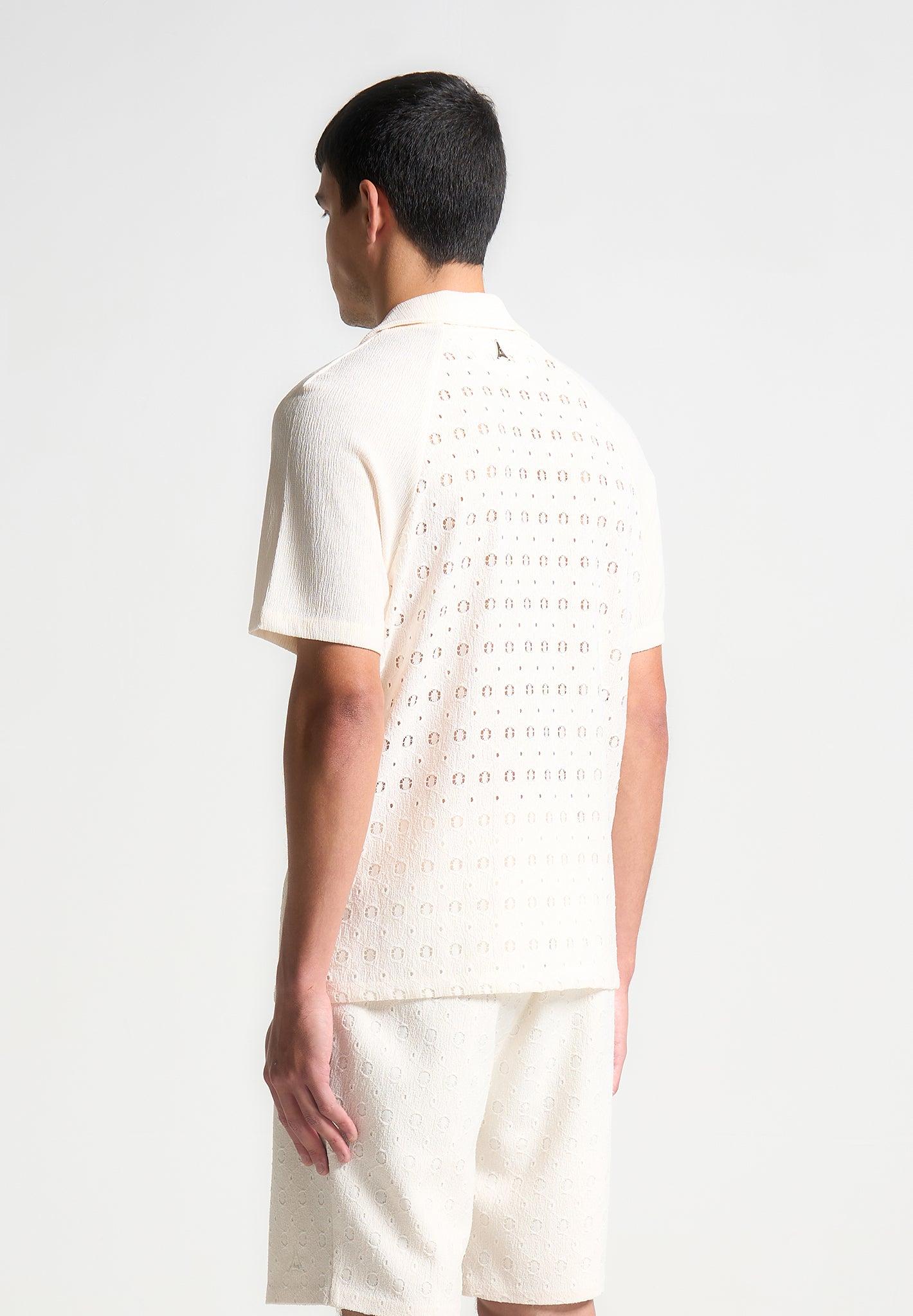 Textured Raglan Shirt - Cream Male Product Image