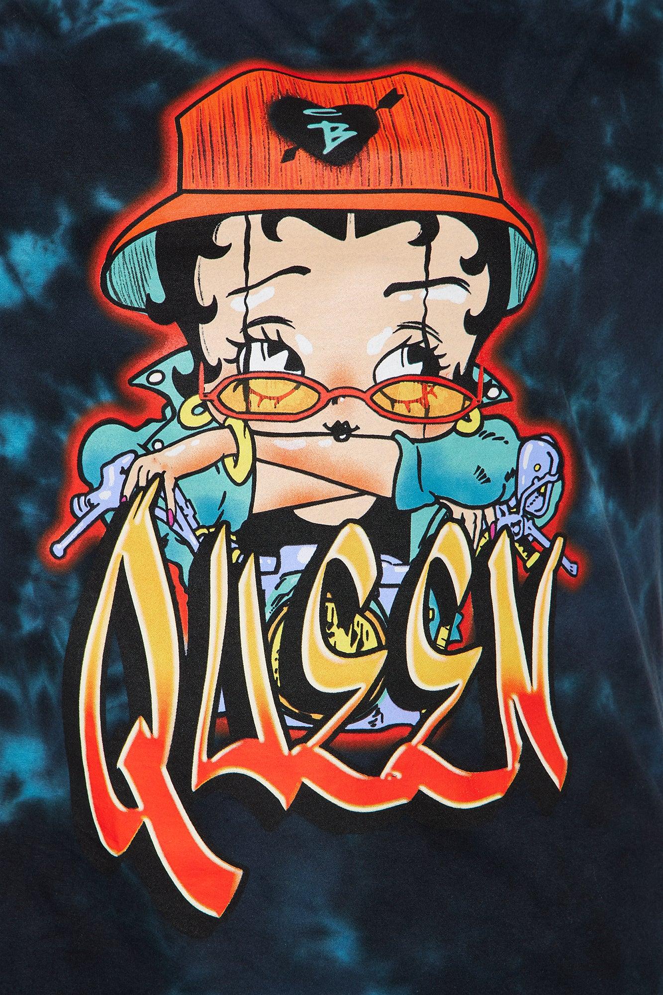 Queen Betty Boop Washed Oversized Tee - Black Wash Female Product Image