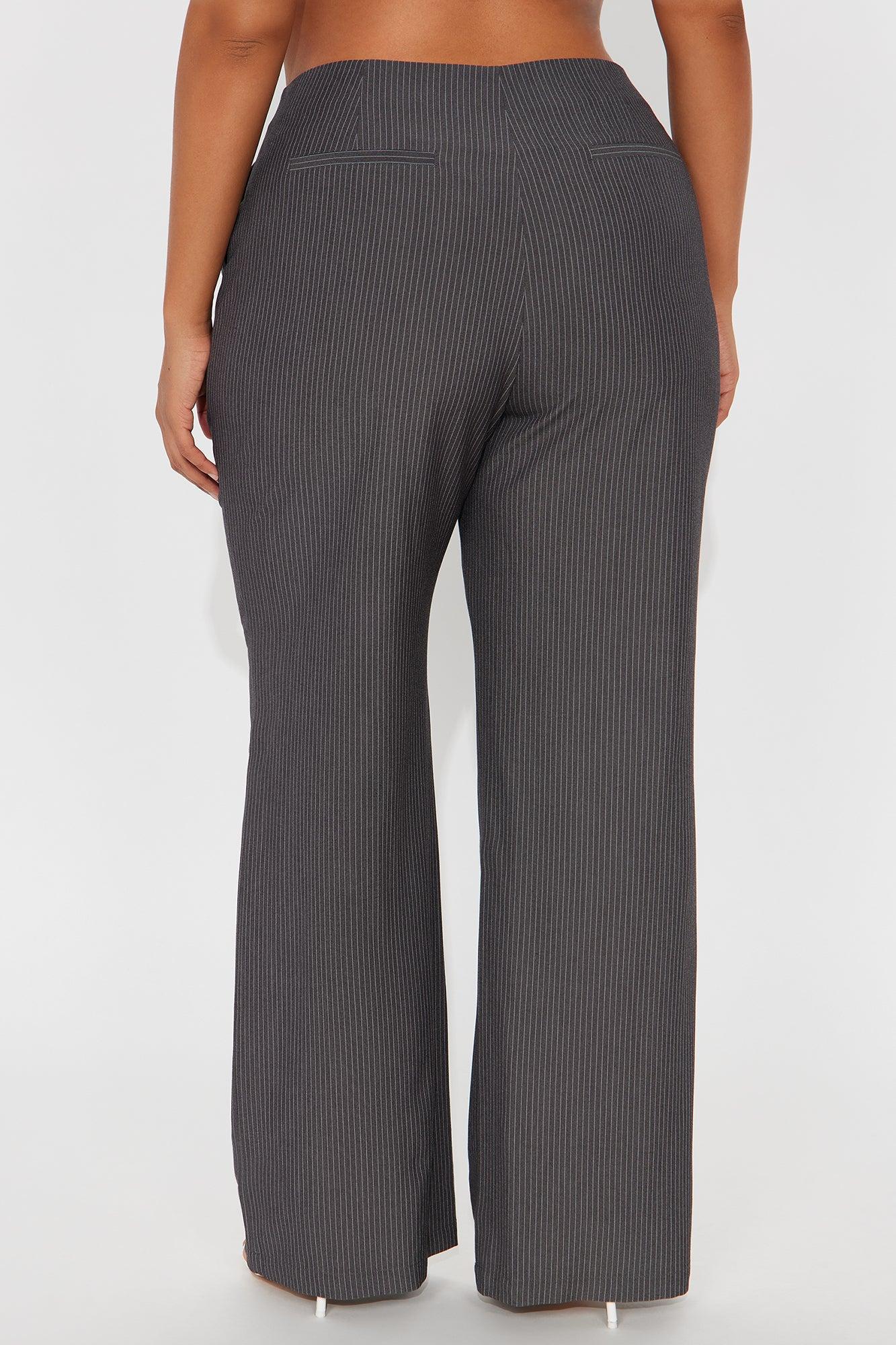 Vanessa Low Rise Pinstripe Trouser Pant 33 - Charcoal/combo Female Product Image