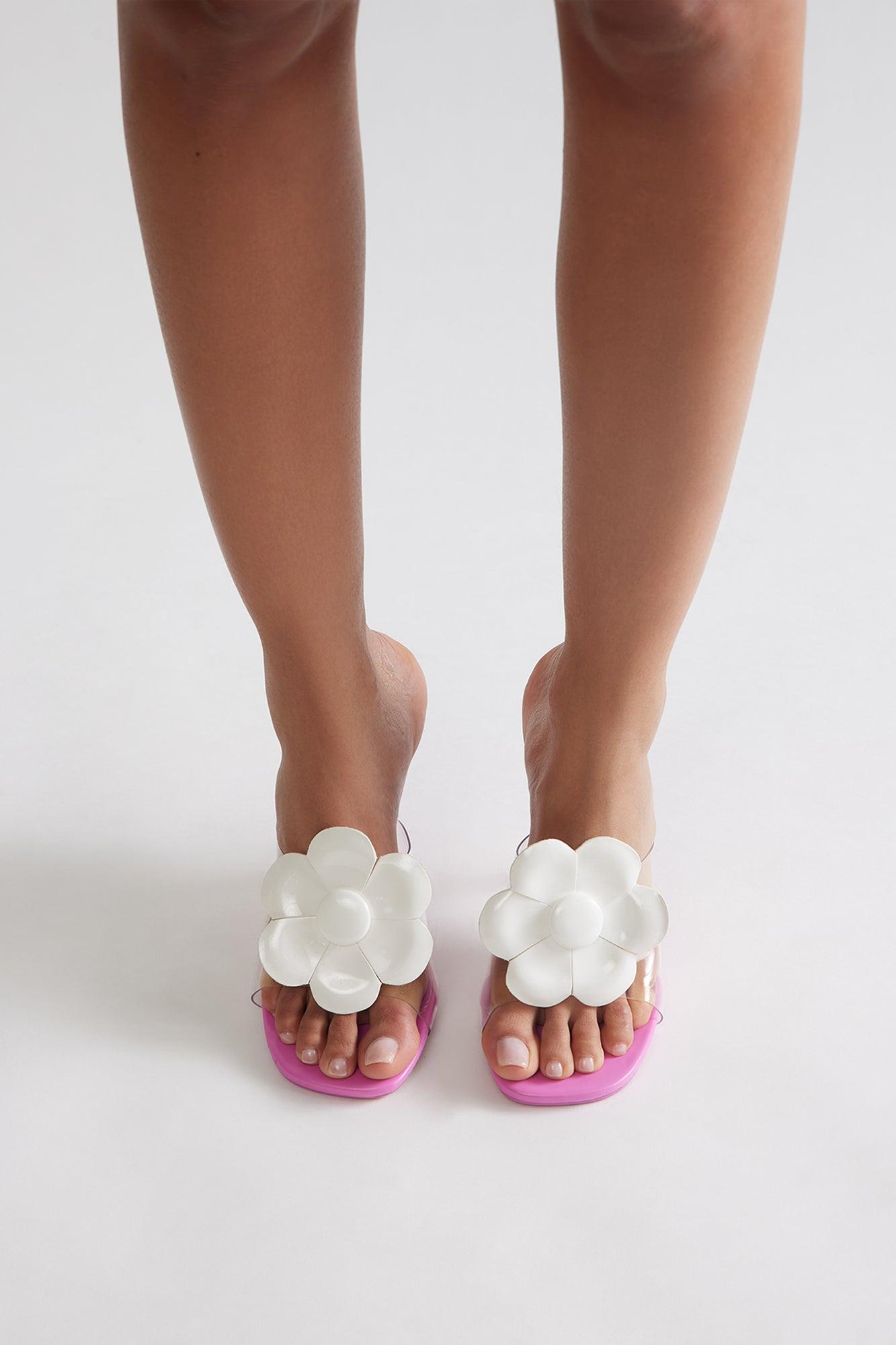 Floral Glamour Heels - Pink/combo Product Image