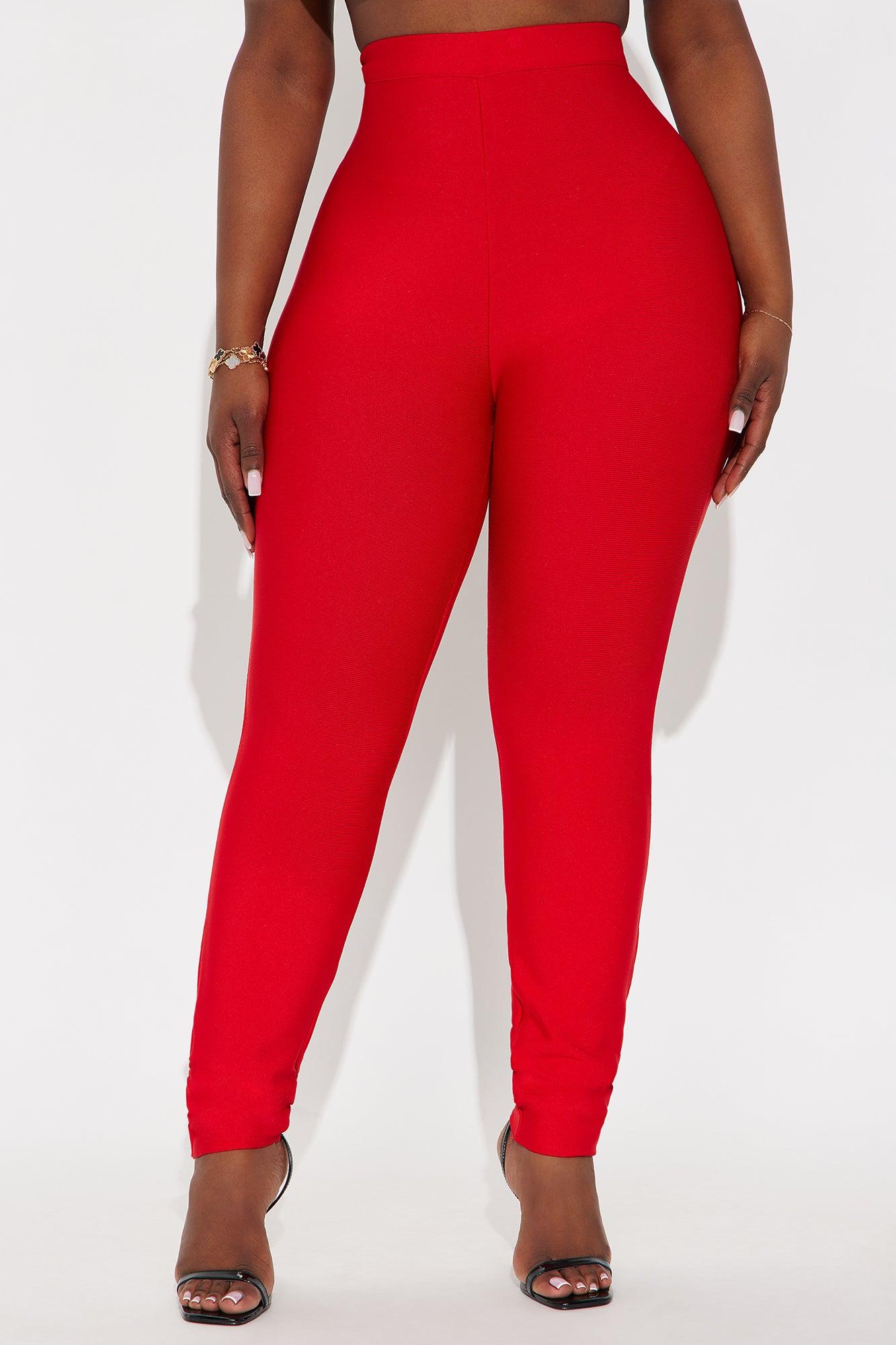 Serafina Bandage Skinny Pants 27″ - Red Female Product Image