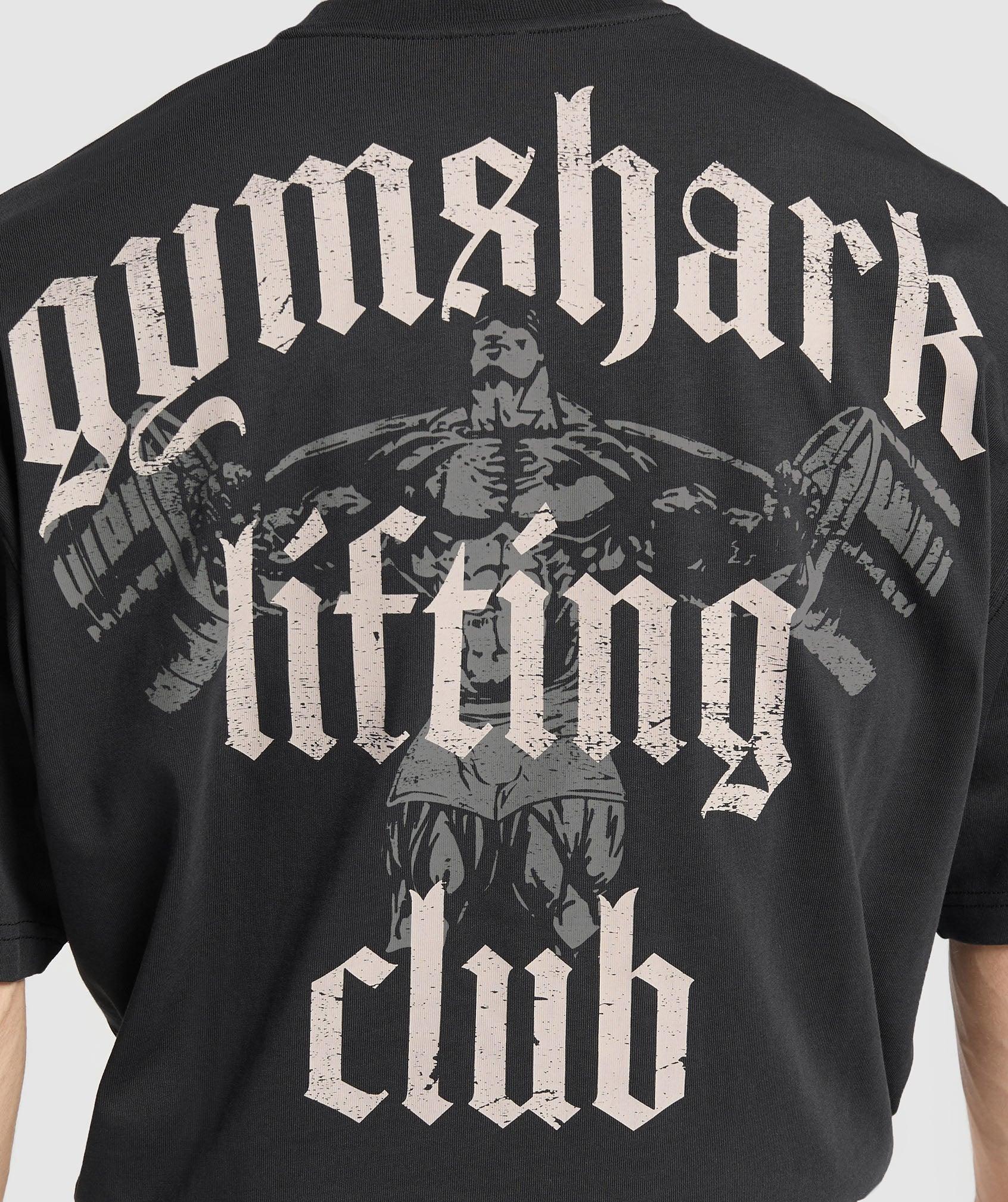 Gymshark Lifting Club T-Shirt - Black/Light Grey Male Product Image