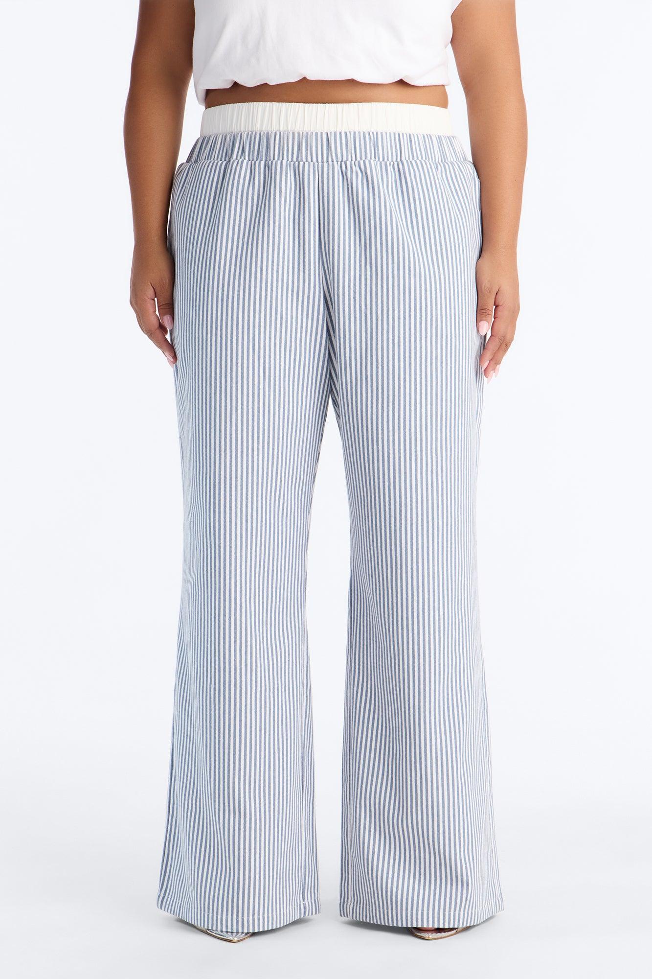 Manhattan Double Waistband Pant - Navy/combo Female Product Image