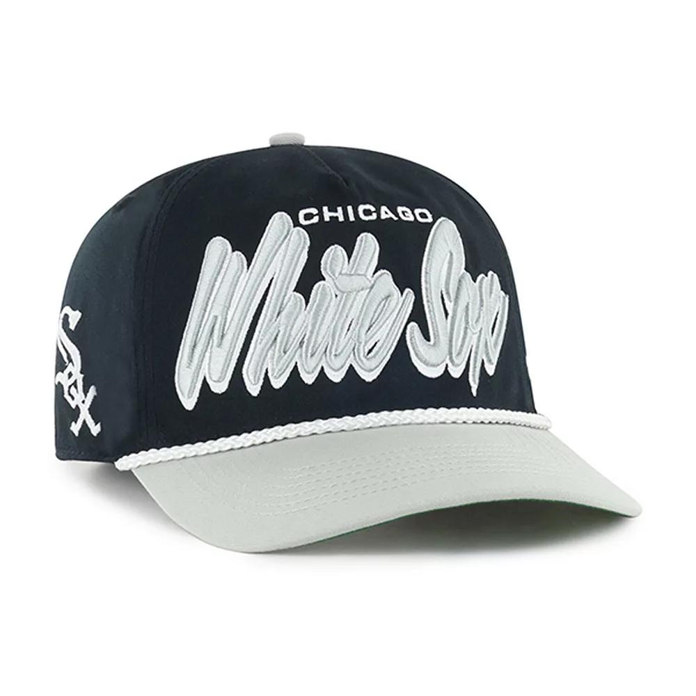 Men's '47 Black Chicago White Sox Dropshadow Rope Hitch Adjustable Hat Product Image