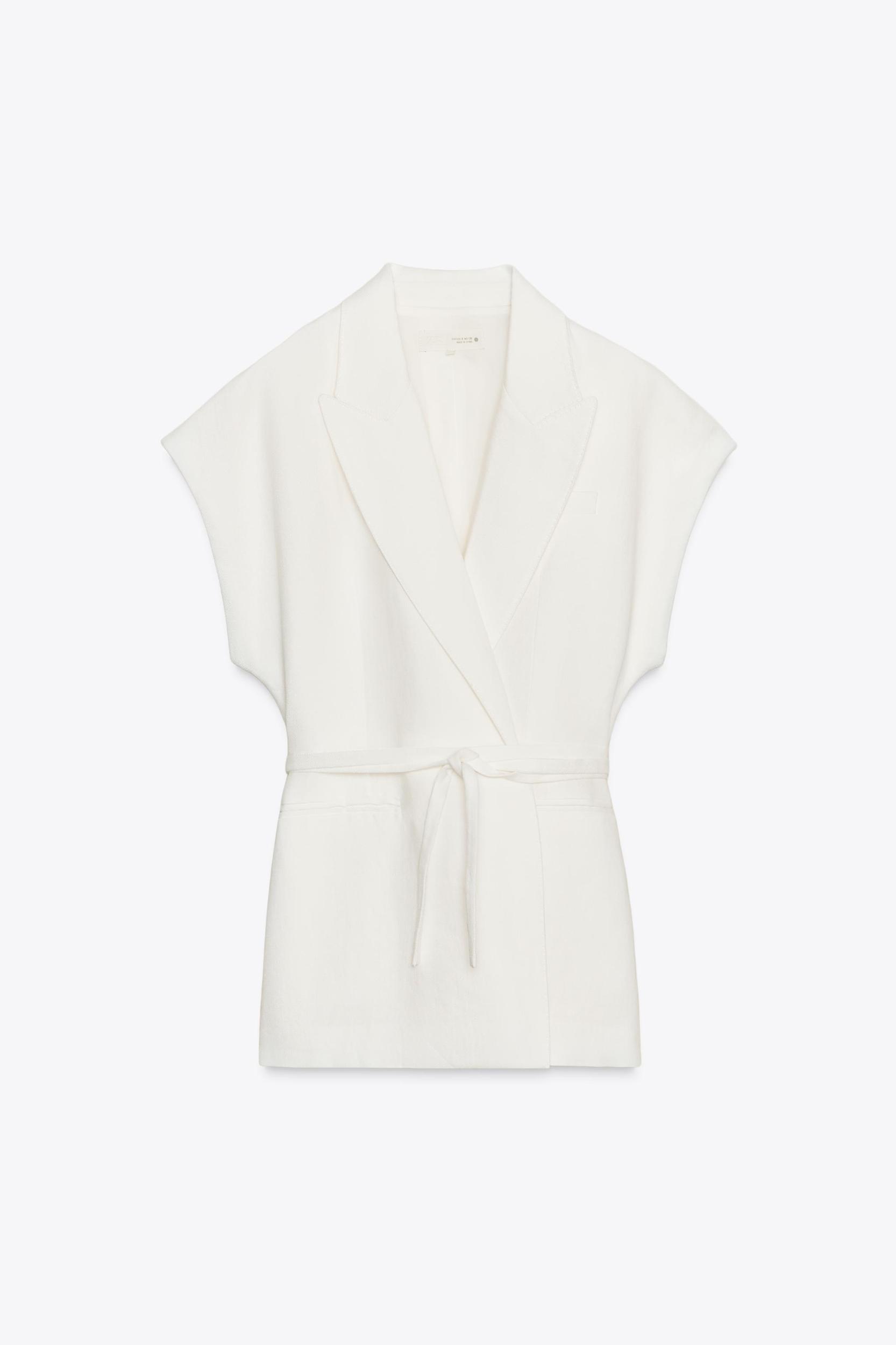 ZW COLLECTION DOUBLE BREASTED LINEN VEST Product Image