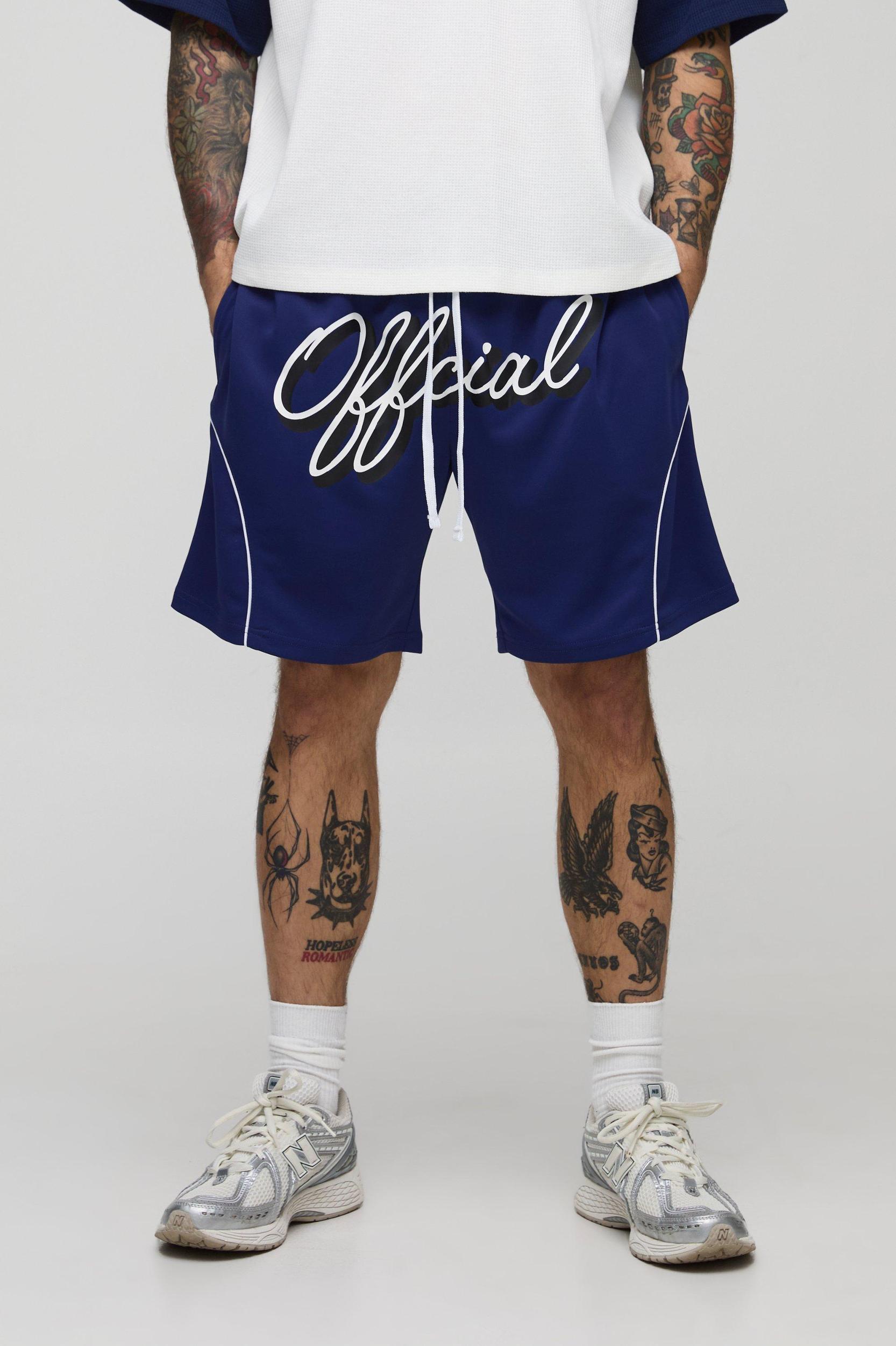 Official Relaxed Mid Length Sports Shorts | boohooMAN USA Product Image