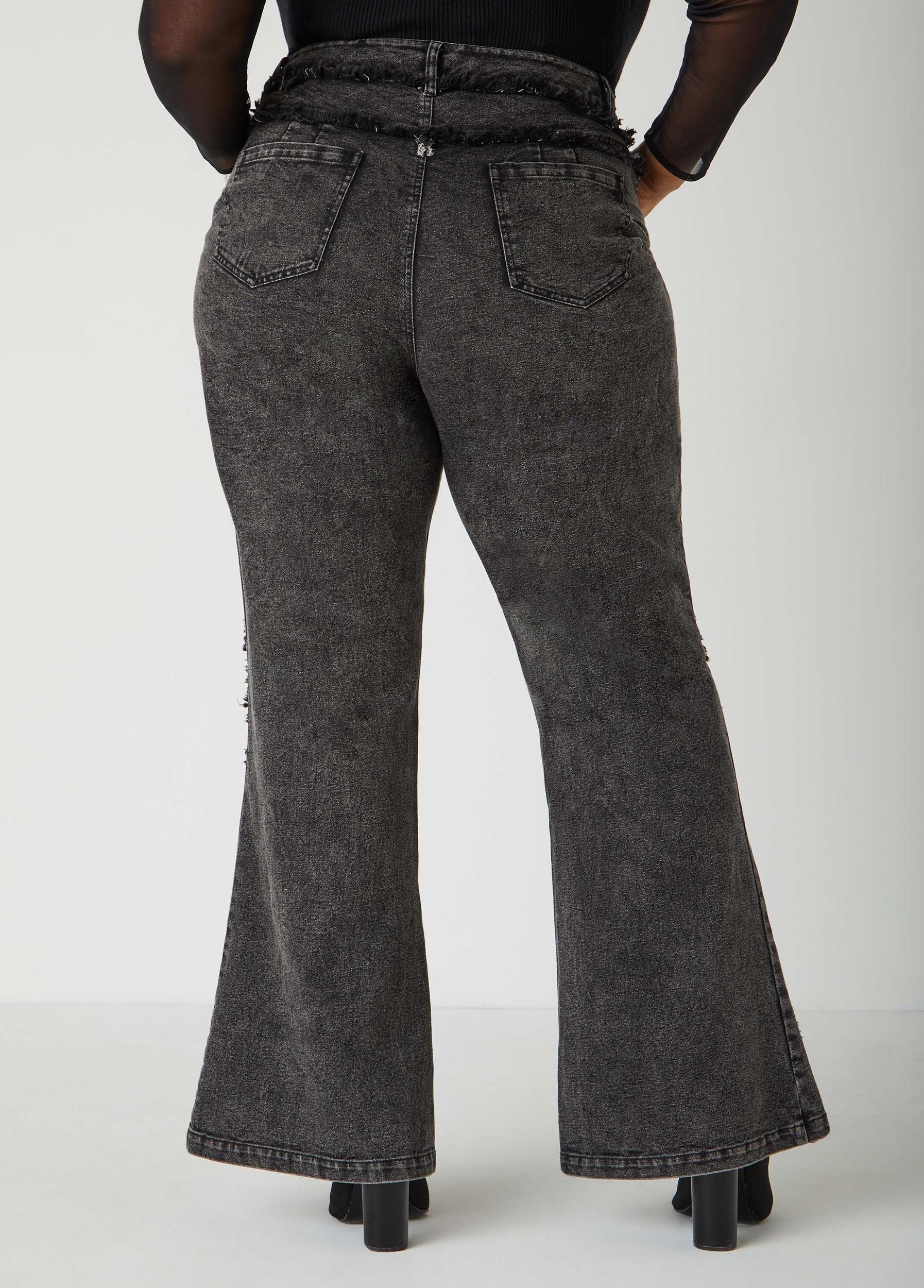 Frayed Stone Wash Jeans Product Image