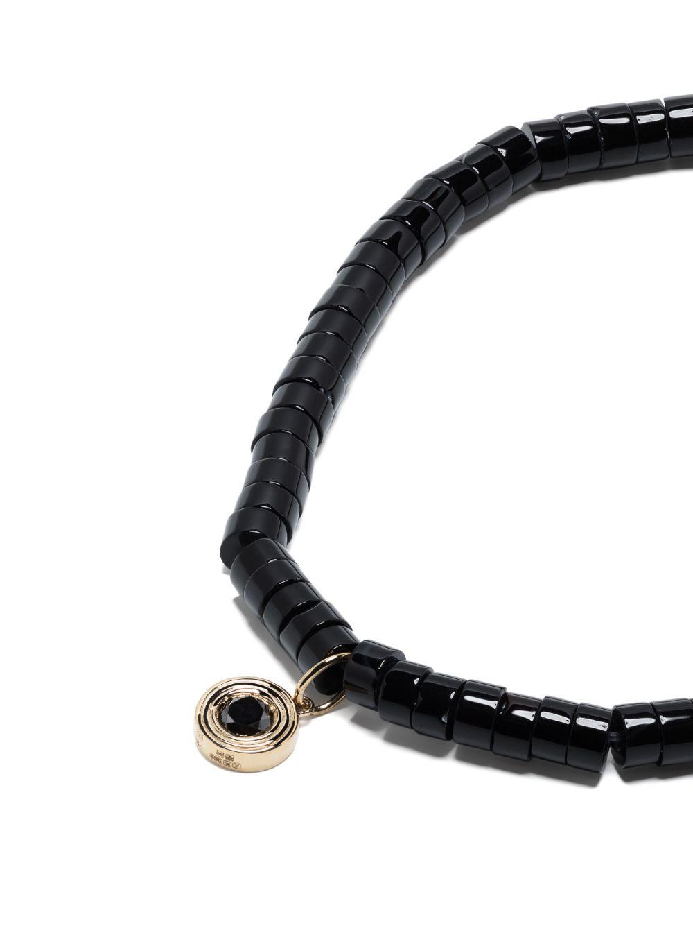 14kt yellow gold diamond charm beaded bracelet Product Image