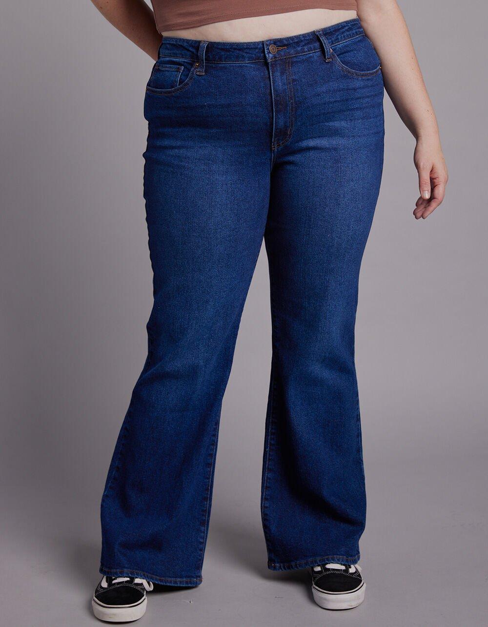 RSQ Womens High Rise Flare Jeans - DARK WASH Product Image