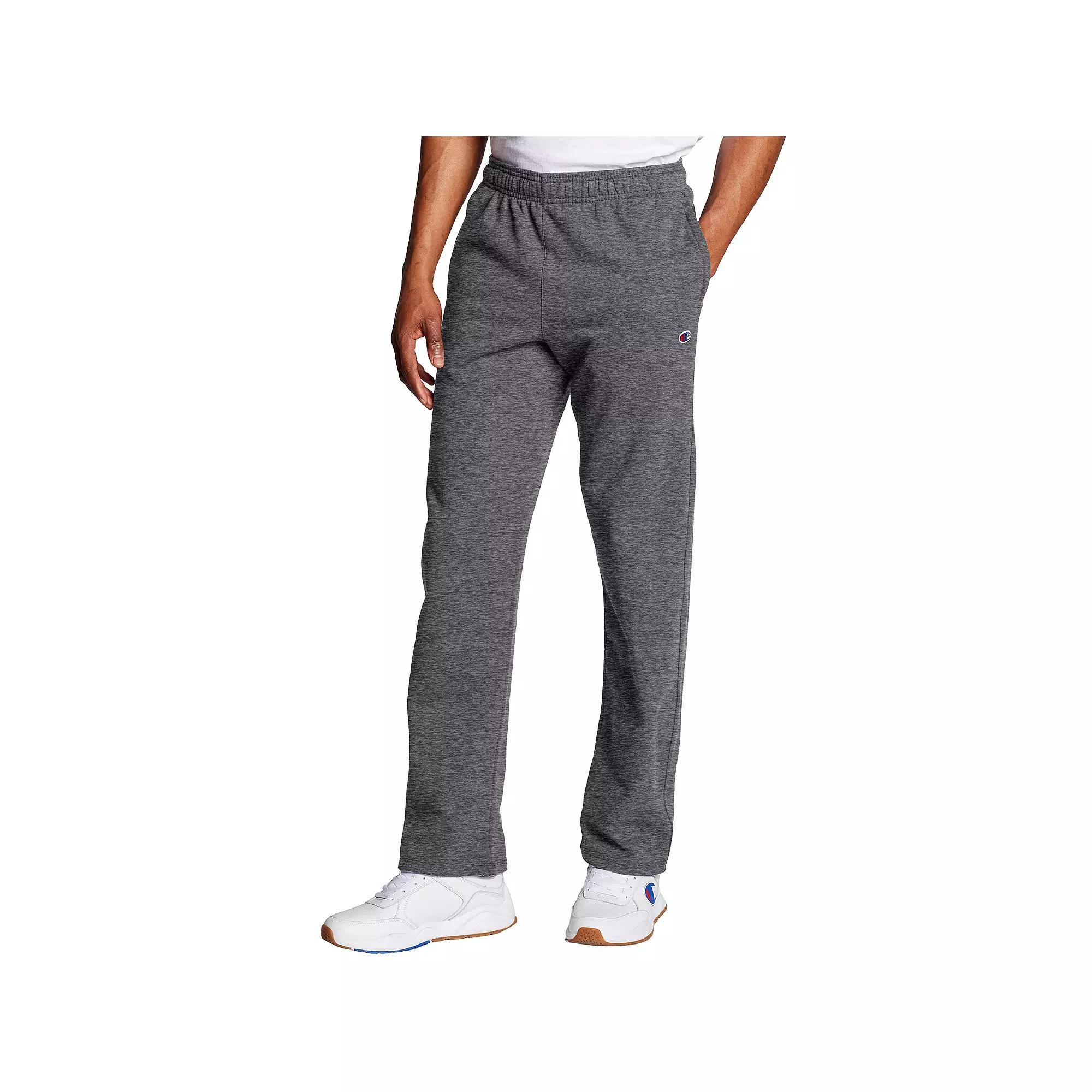 Mens Champion Powerblend Fleece Pants Granite Grey Product Image