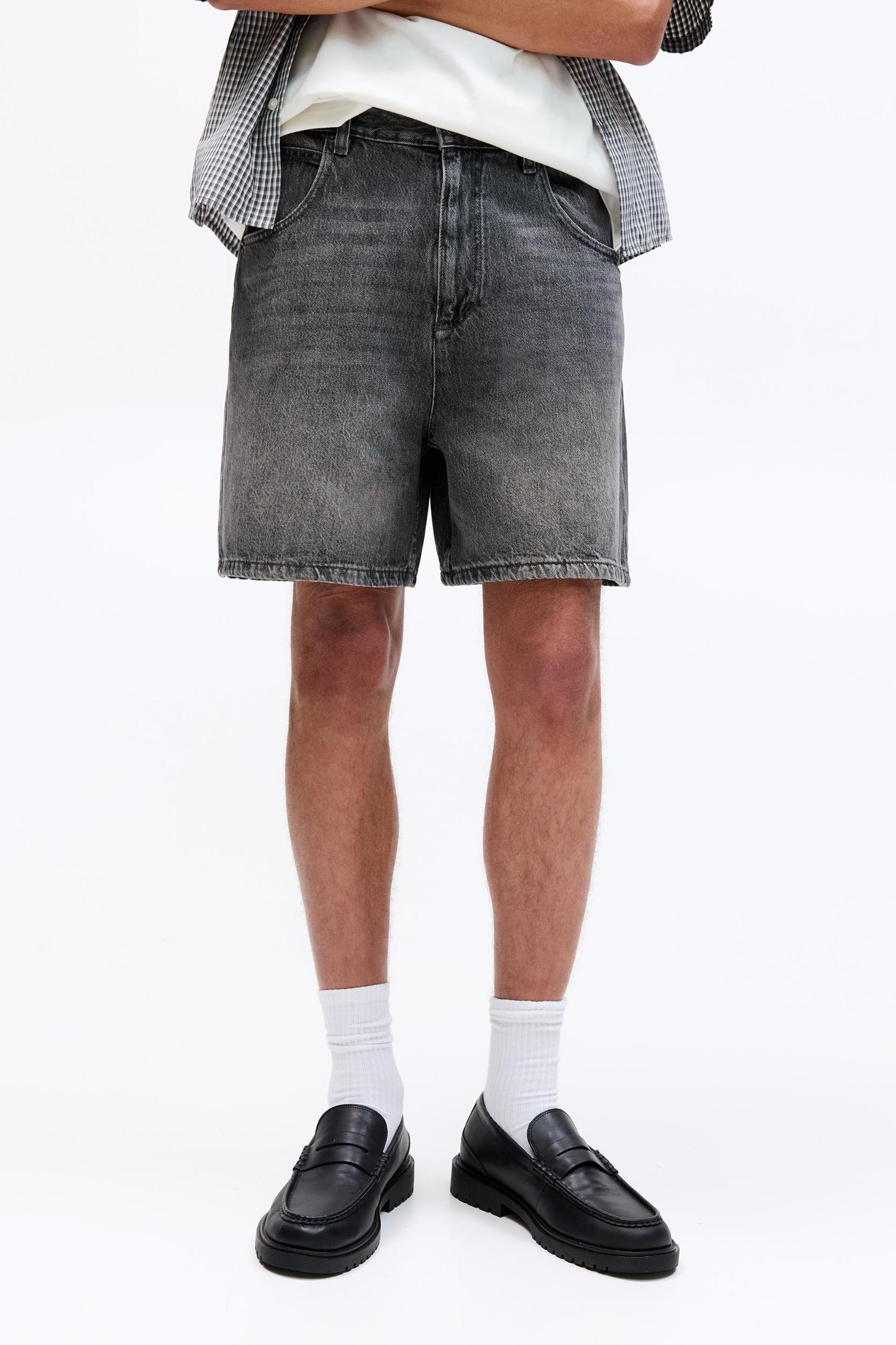 Denim short fit Bermuda shorts Product Image