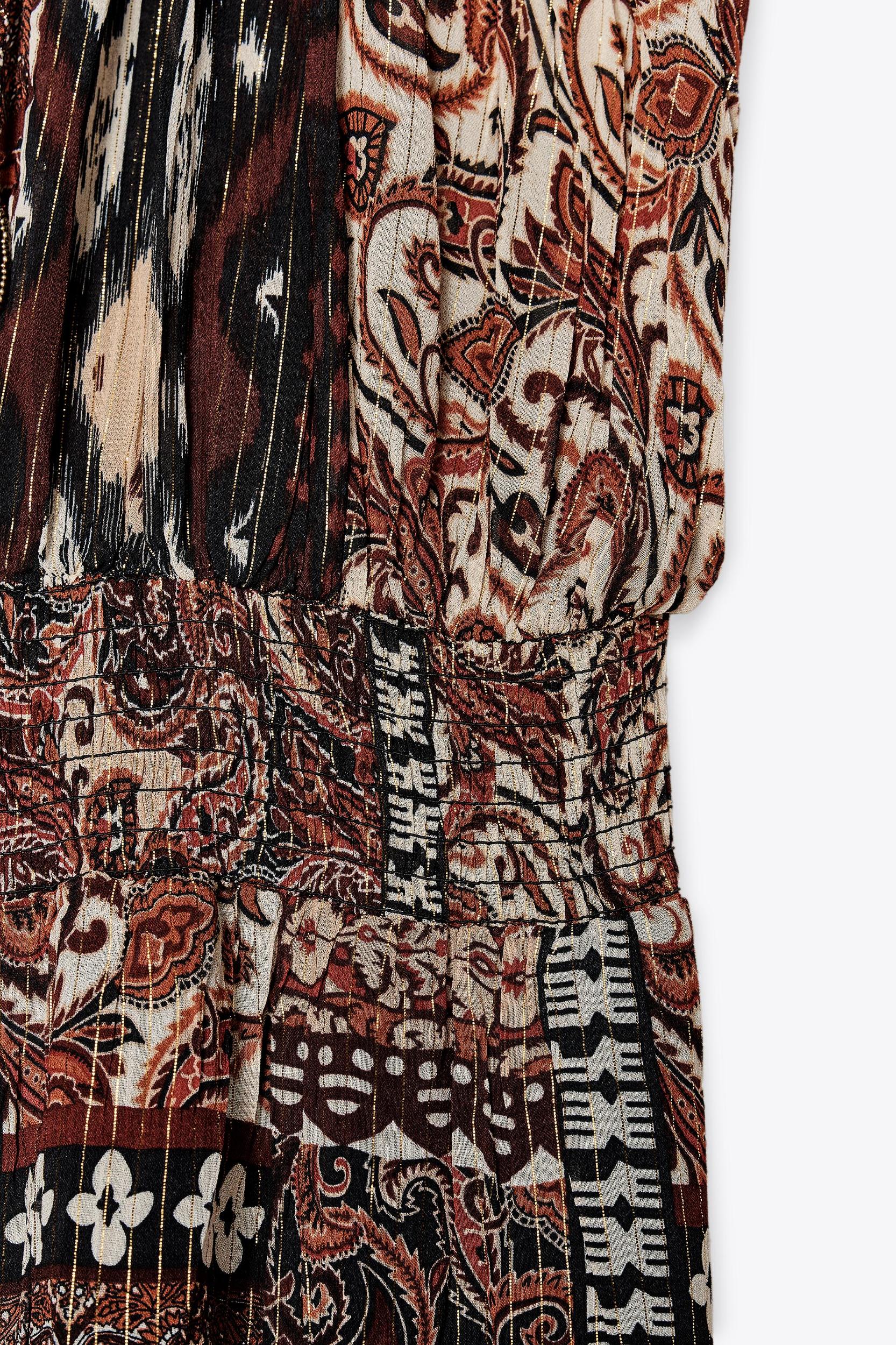 METALLIC THREAD PRINT DRESS Product Image