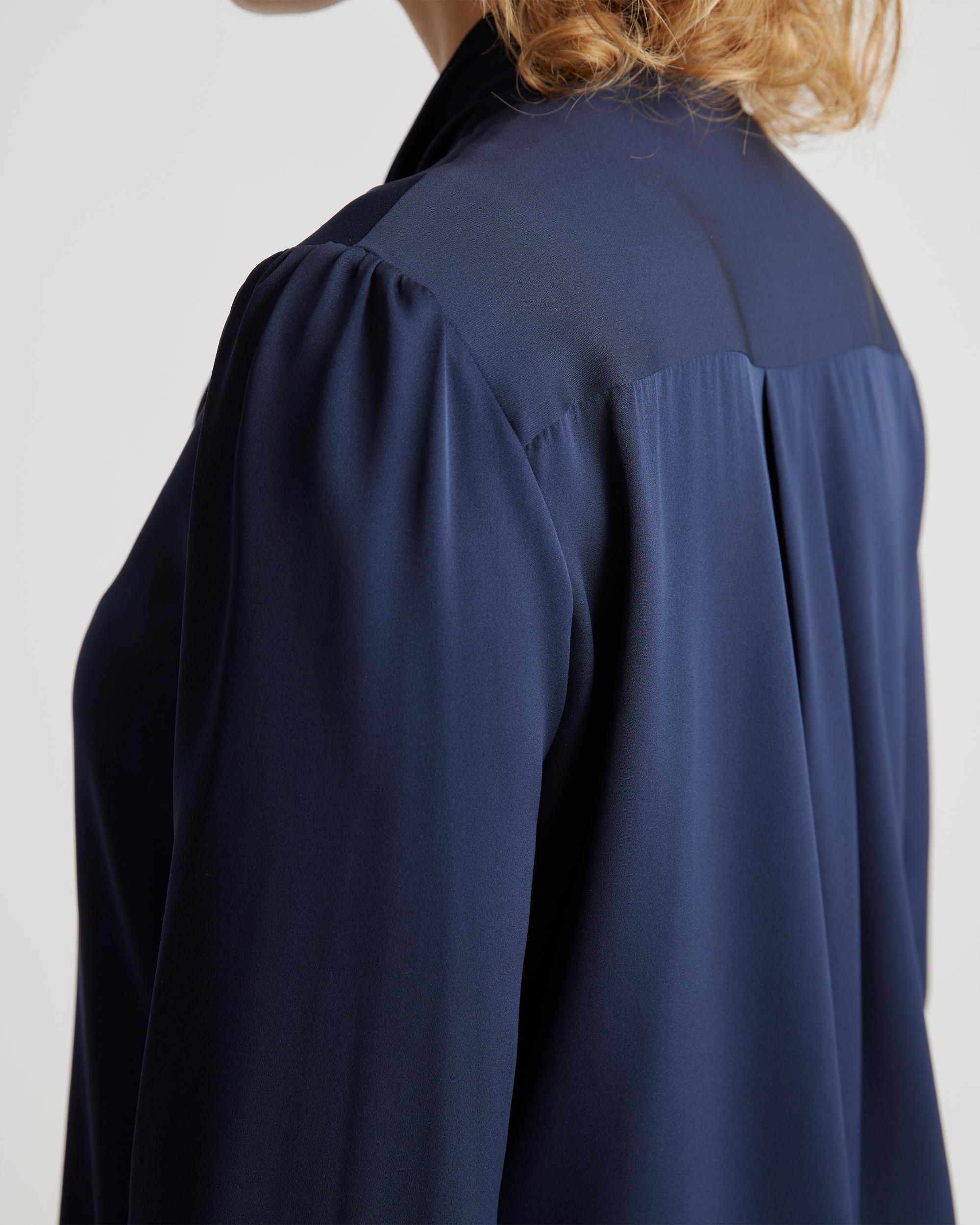 Quince | Women's Washable Stretch Silk Tie Neck Blouse Size XL Product Image