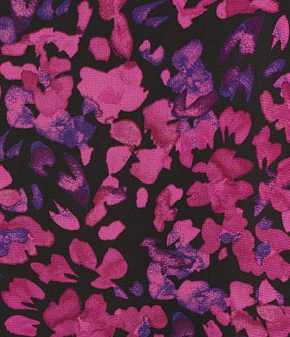 Kasper Petite Size Floral Chiffon Boat Neck 3/4 Ruffle Sleeve Blouse Product Image