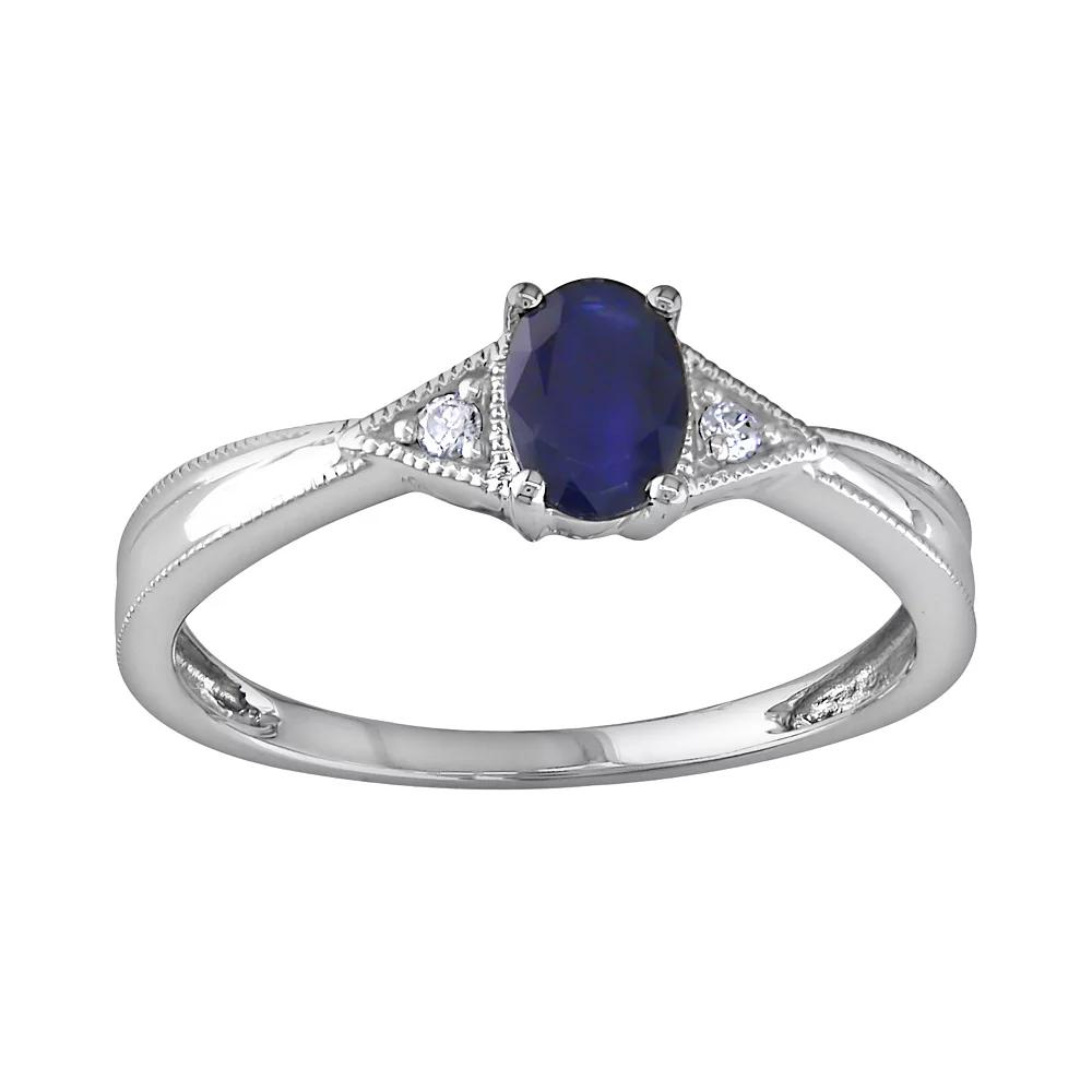 Stella Grace 14k White Gold Sapphire and Diamond Accent Ring, Women's,  Product Image
