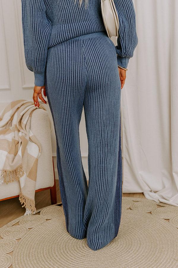 Uptown Chic High Waist Ribbed Pants in Riverside Product Image