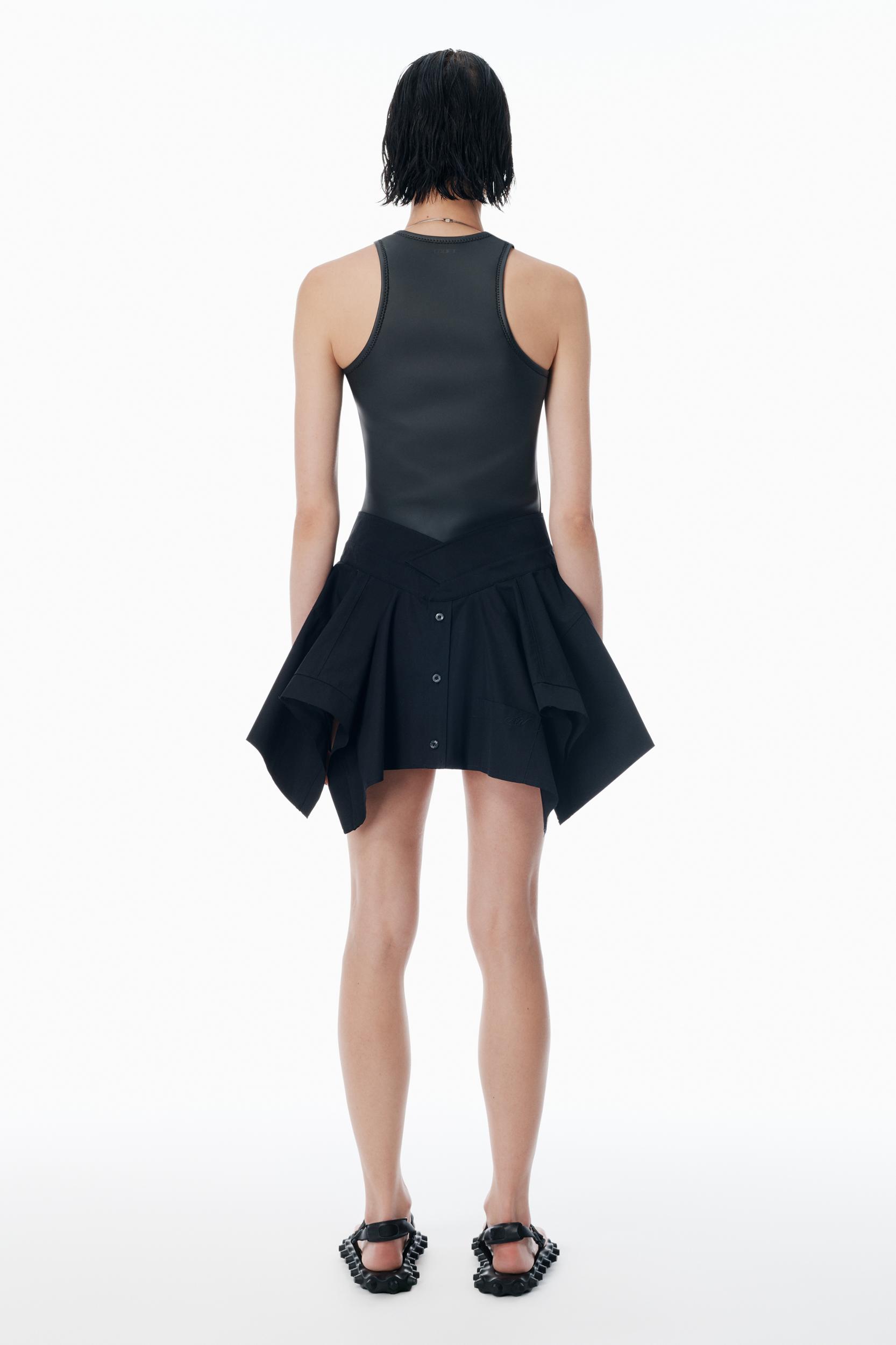 Black Deconstructed Cotton Skirt Product Image