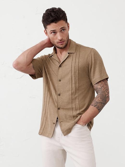 Linen-Blend Polo Product Image