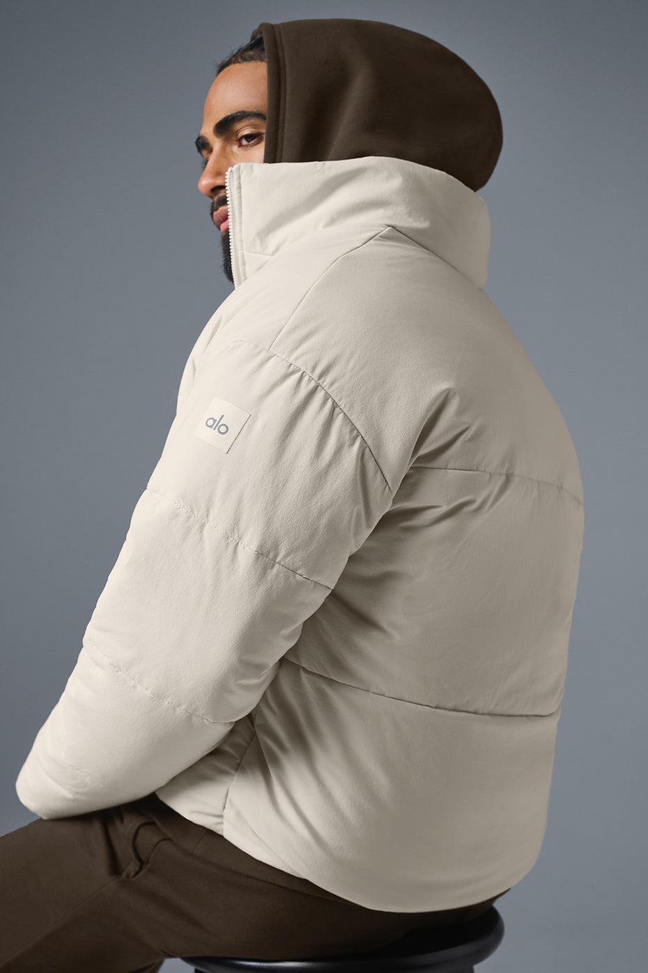 ALO | Stretch Woven Street Puffer Jacket Beige, Size: XL Product Image