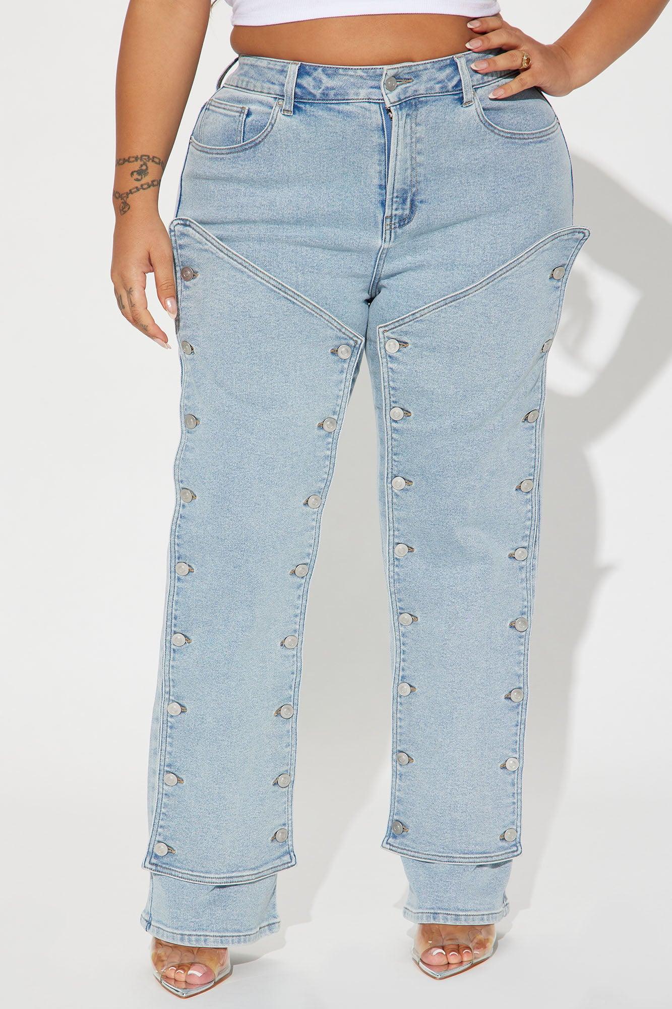 Sticking With It Stretch Straight Leg Jeans - Light Wash Product Image