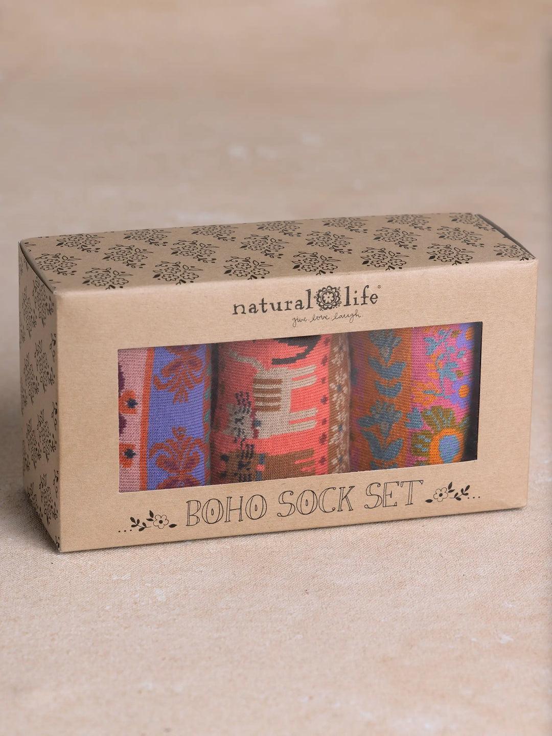 Boxed Boho Sock Set, Set of 3 Product Image