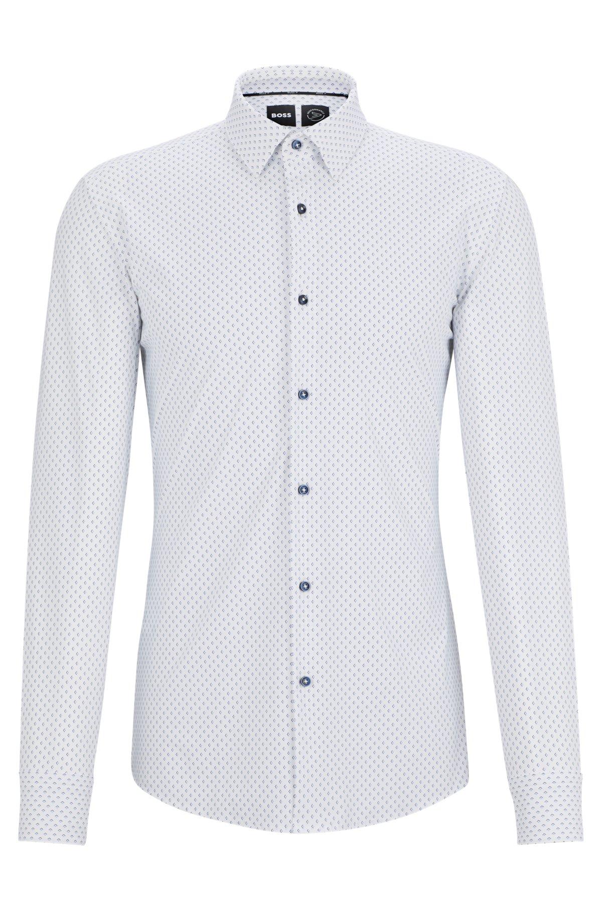 Slim-fit shirt in printed performance-stretch material Product Image