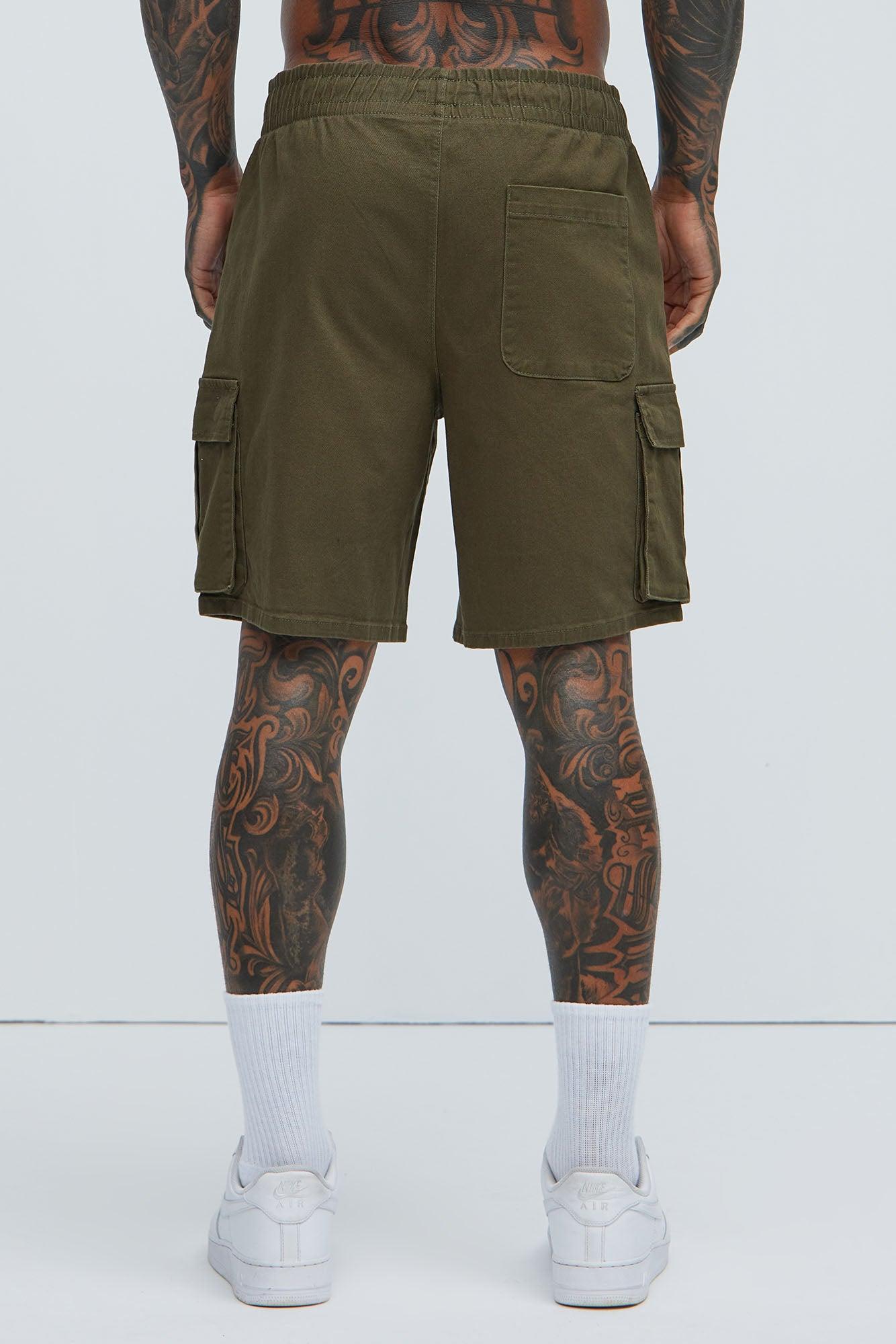 Twill Volley Cargo Shorts - Olive Product Image