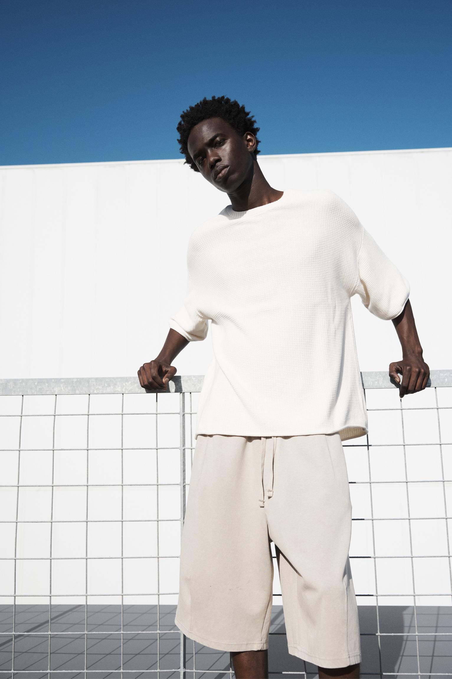 Waffle-knit boxy-fit T-shirt Product Image