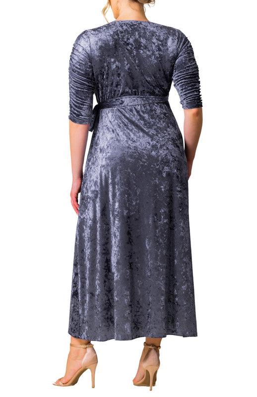 Cara Velvet Hi-Low Wrap Gown - Plus Product Image