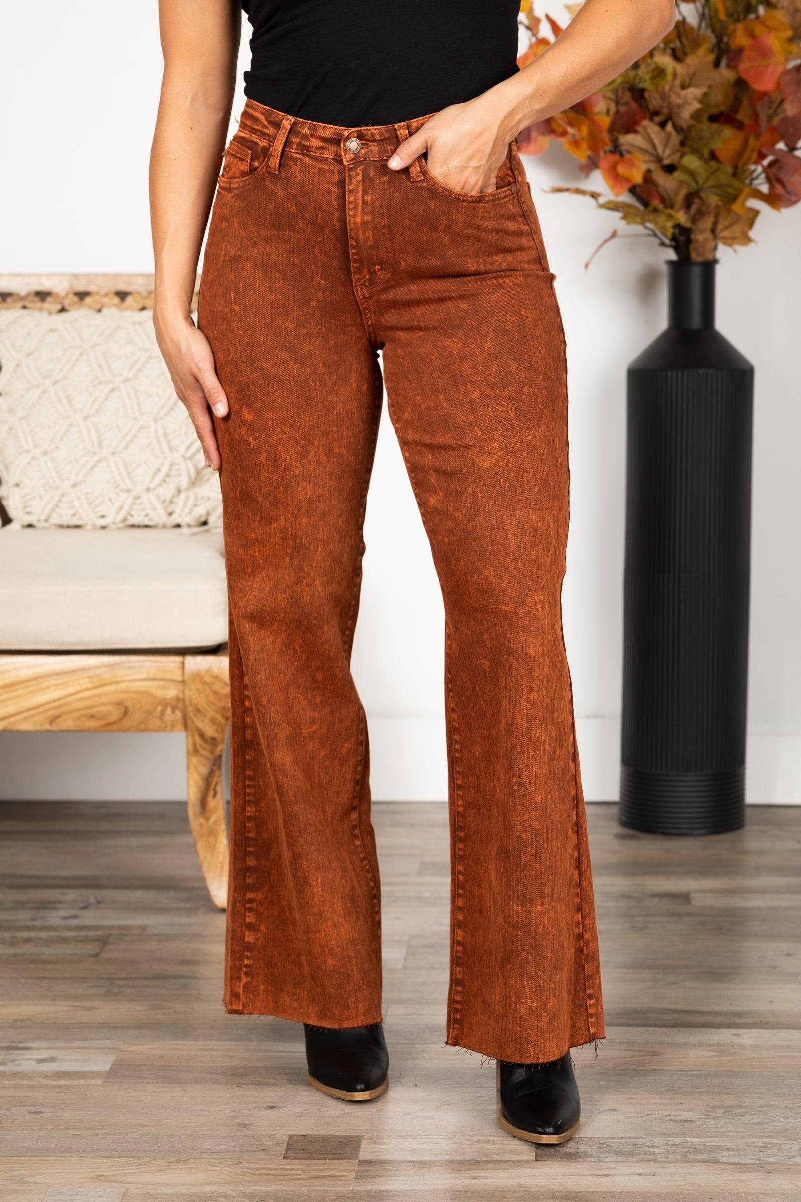 Judy Blue Burnt Orange Garment Dyed Jeans Product Image
