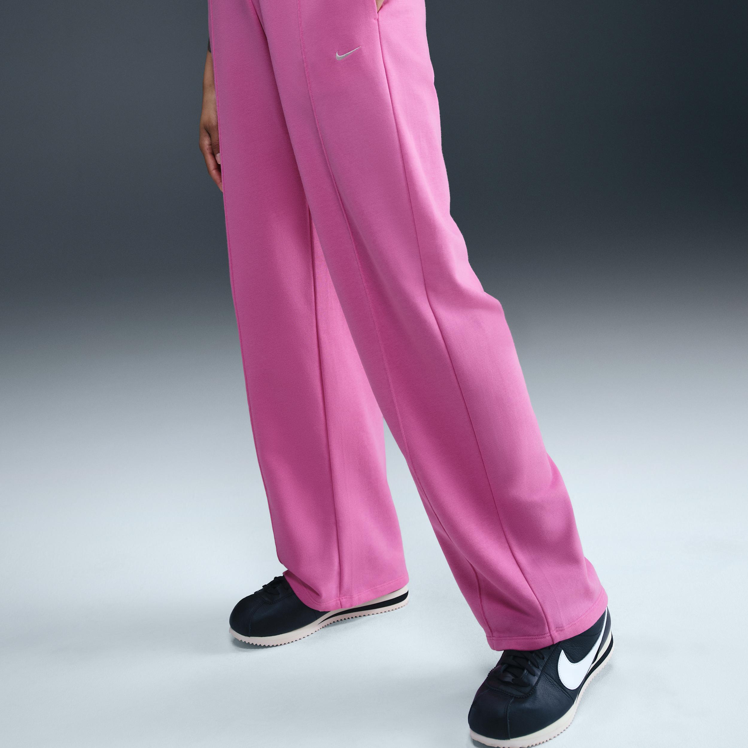 Womens Nike Sportswear Chill Terry Mid-Rise French Terry Open-Hem Sweatpants | HF6457-675 Product Image