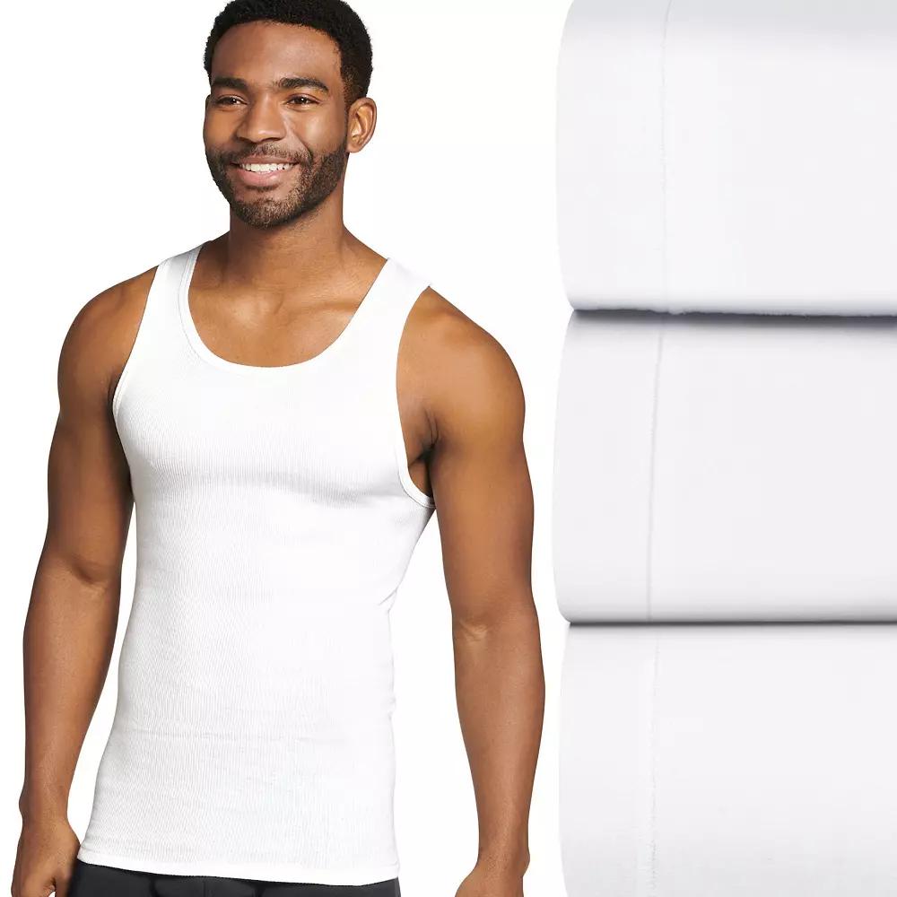 Big & Tall Jockey® Cotton 3-pk. A-Shirt Tank Tops, Men's,  Product Image