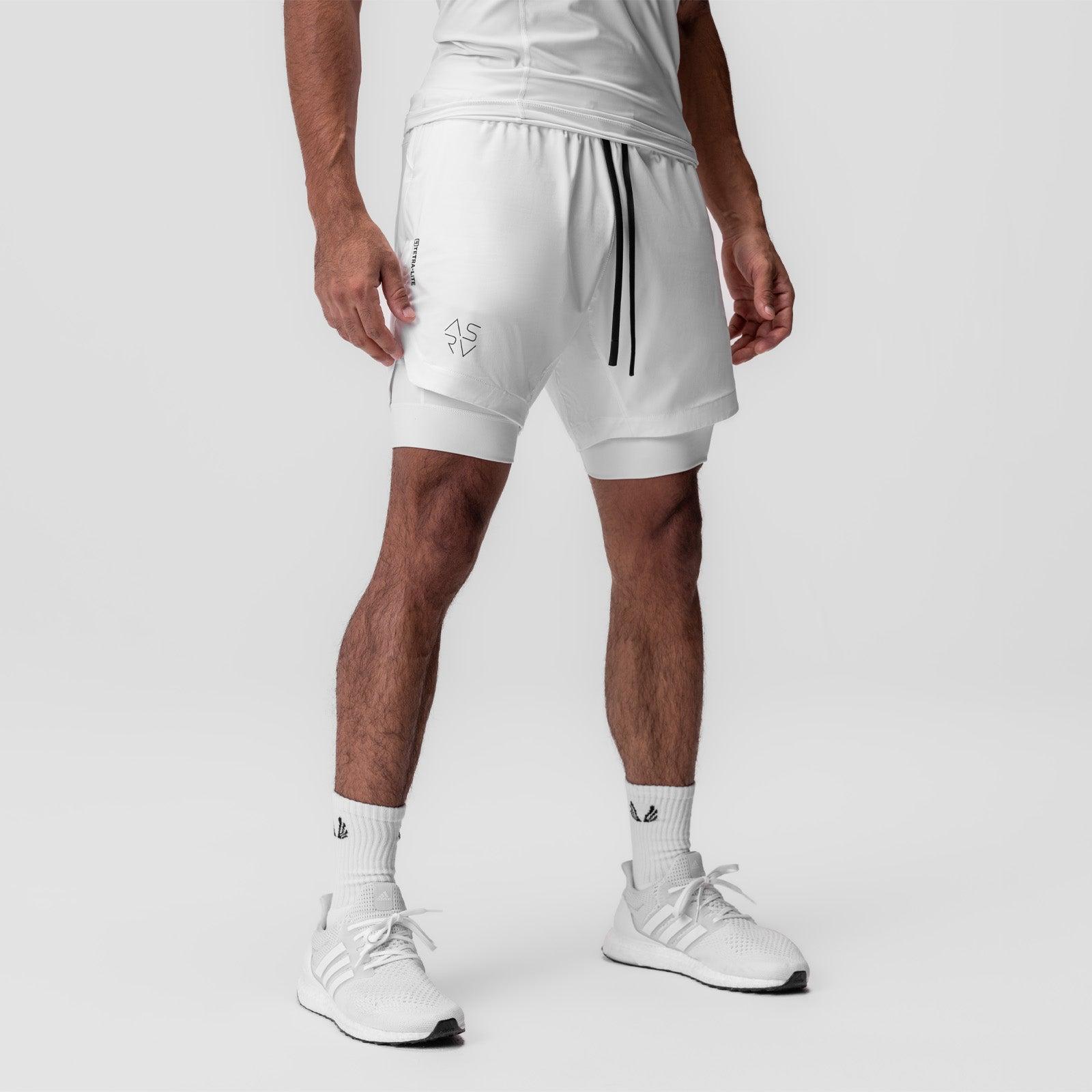 0866. Tetra-Lite® 7" Liner Short - White "Cyber"/White Male Product Image