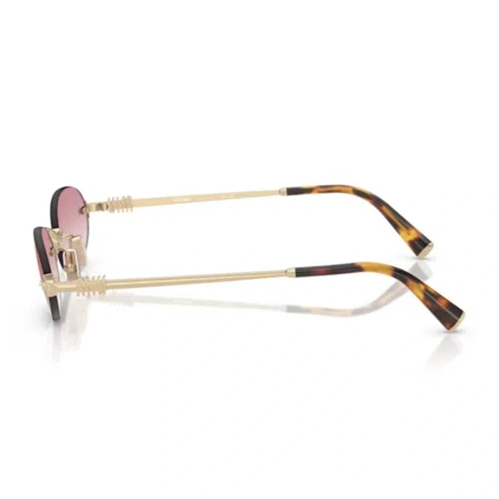 MIU MIU Womens Gold Mu A52s Oval-frame Metal Sunglasses In Gray Product Image