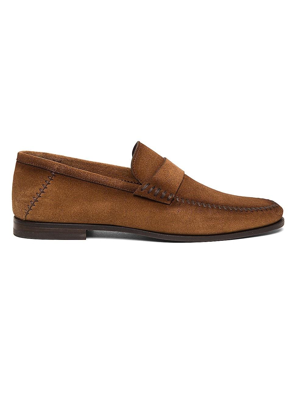 Mens Burnished Suede Loafers Product Image