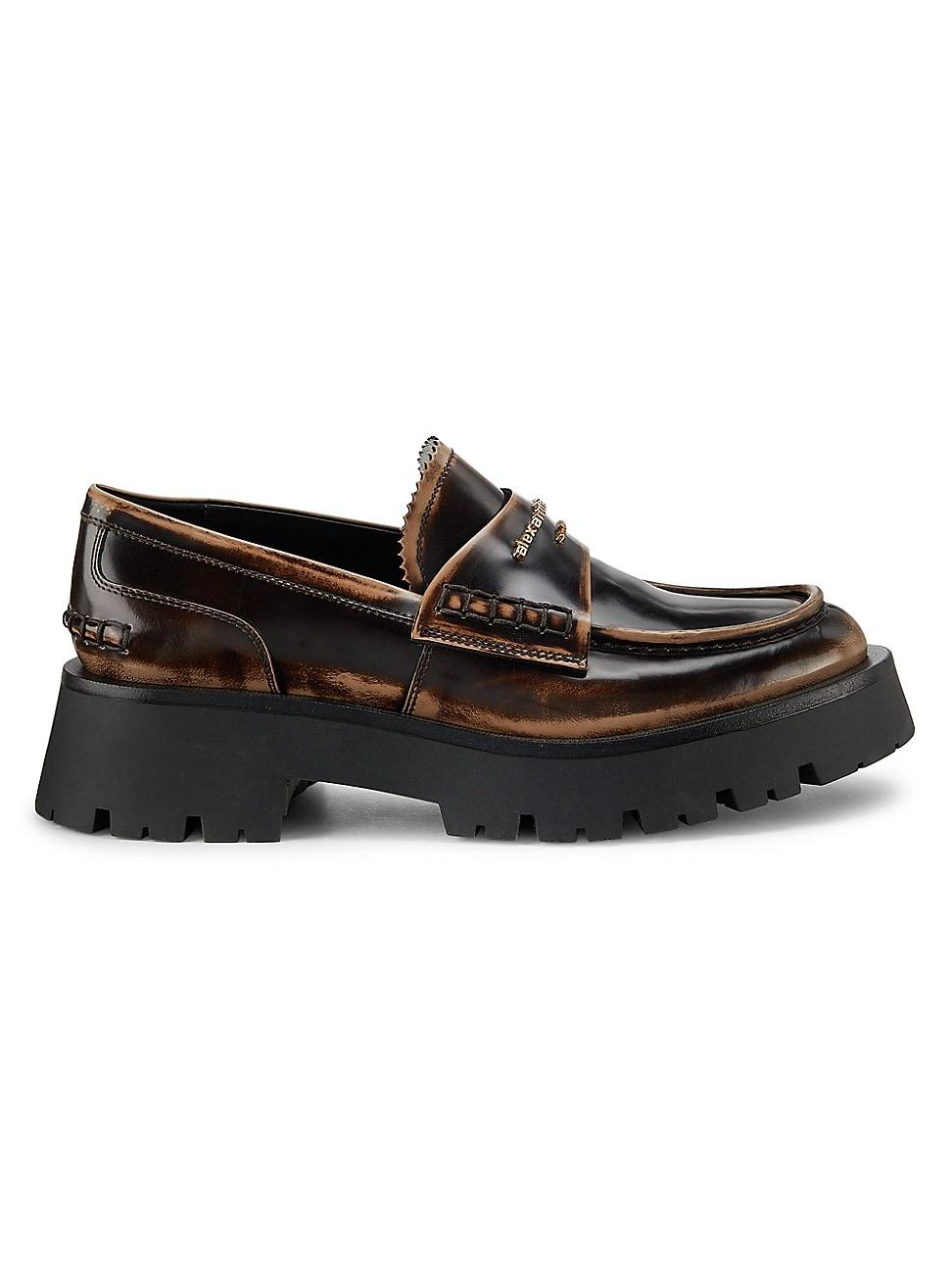 Womens Carter Lug-Sole Leather Loafers Product Image