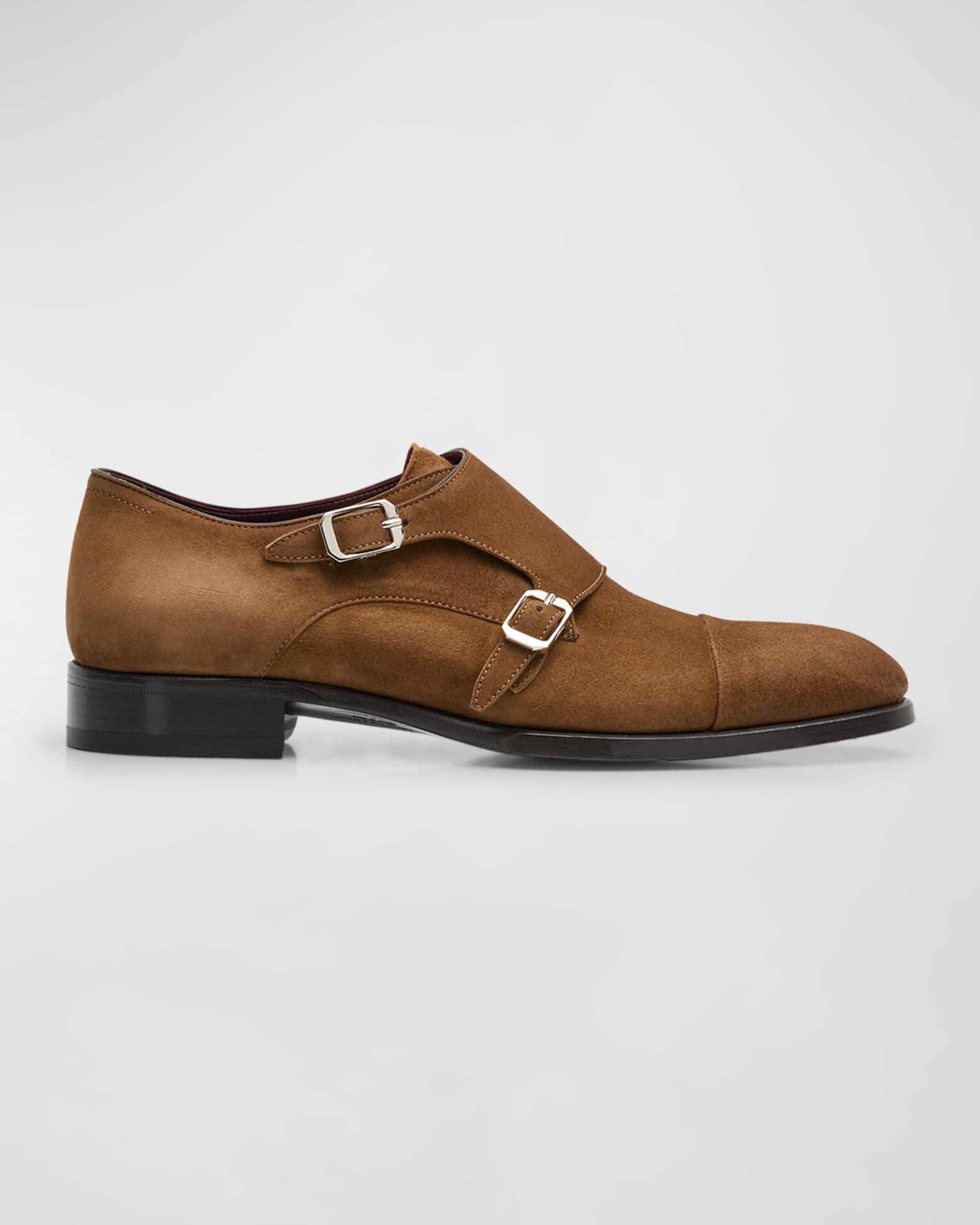 Men's York Suede Double-Monk Strap Loafers Product Image