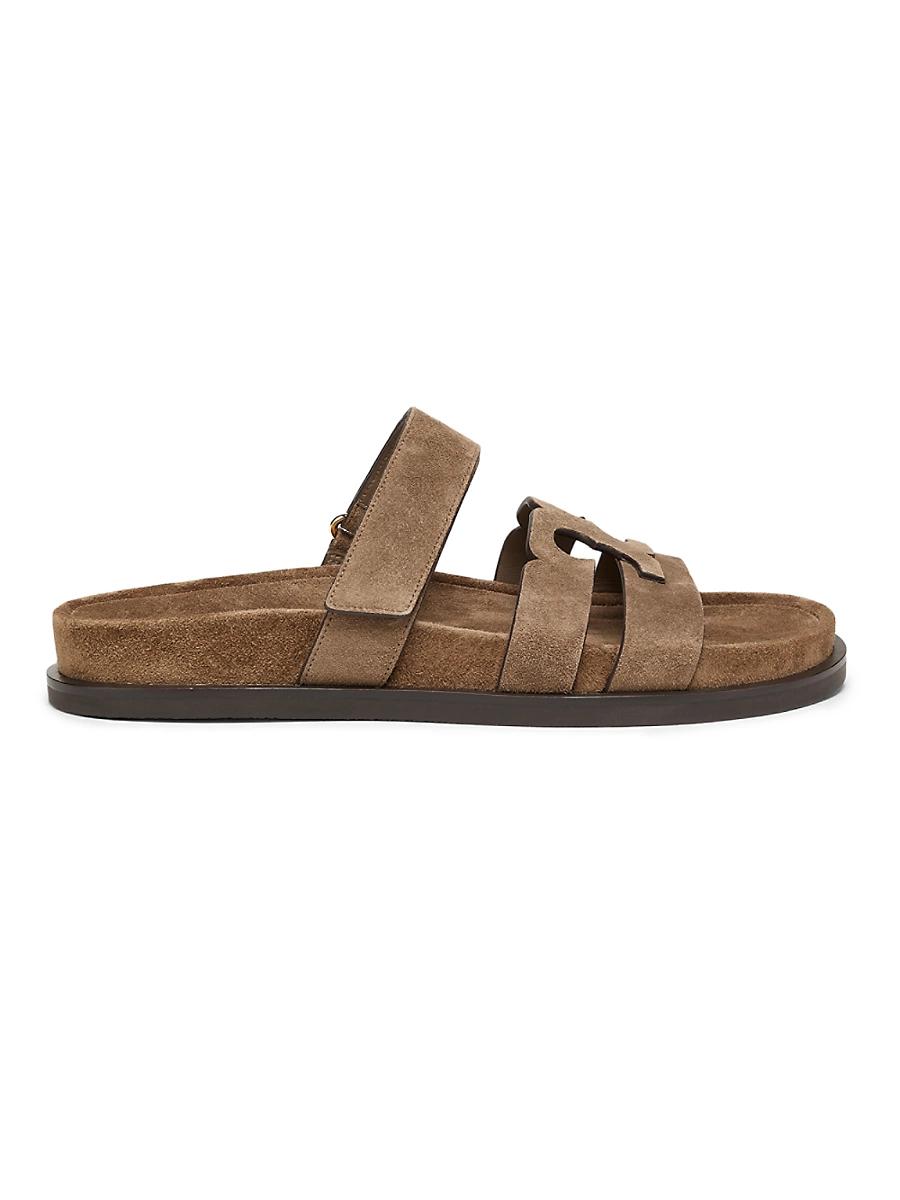 Womens Ines Logo-Detailed Suede Slide Sandals Product Image