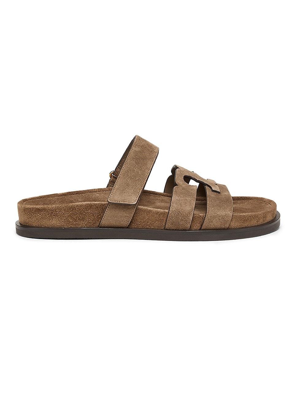 Womens Ines Logo-Detailed Suede Slide Sandals Product Image