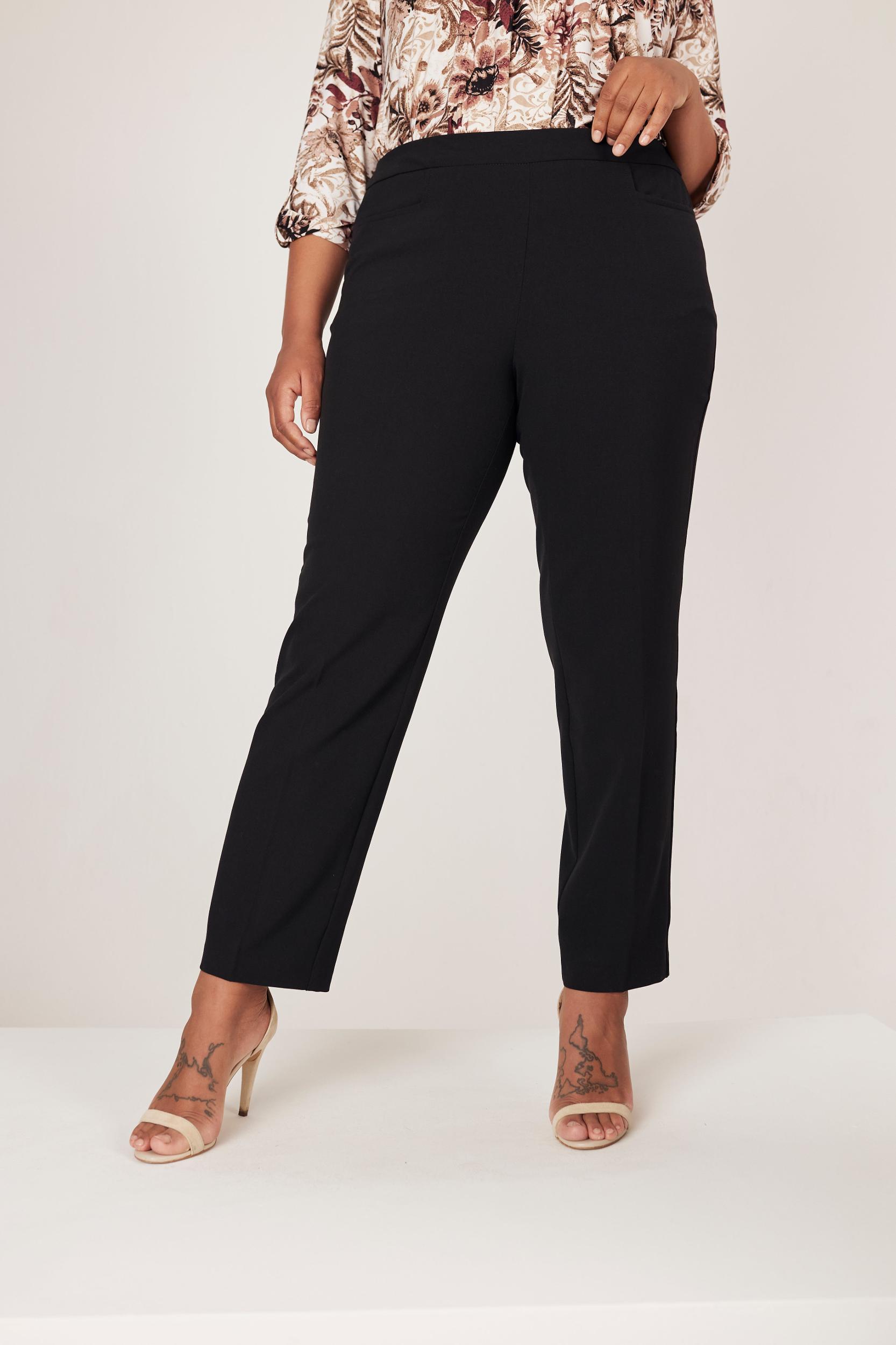 Roz & Ali™ Pull On Tummy Control Pants With L Pockets, Tall Length Plus Product Image