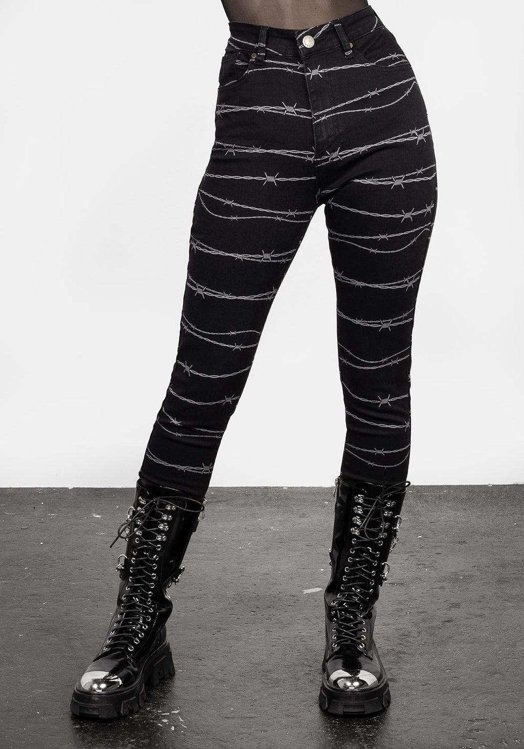 Barbed Denim Skinny Jeans Product Image
