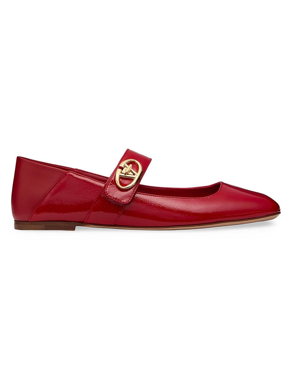 Womens VLogo Locker Mary Jane Ballerina Flats in Naplack Product Image