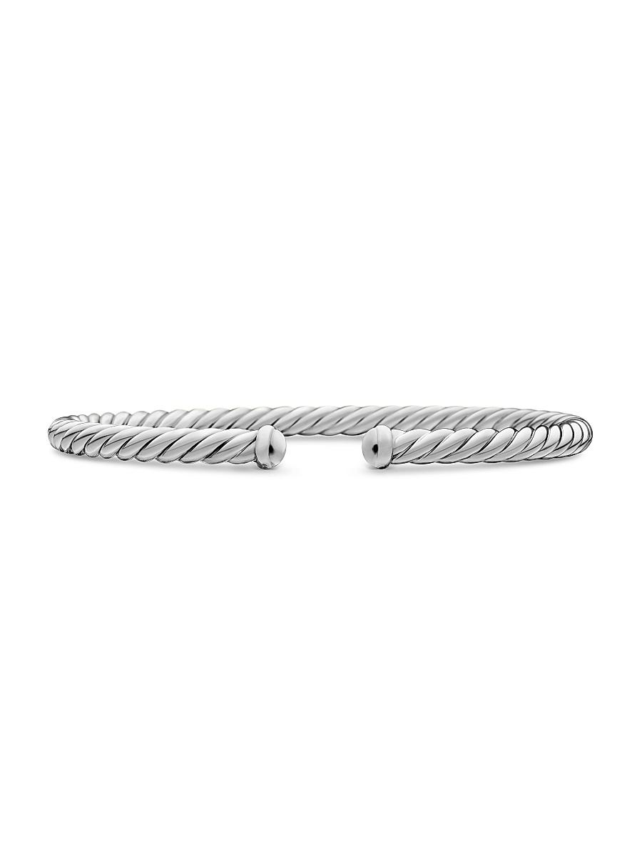 Womens Cable Flex Bracelet in 18K White Gold, 4mm Product Image