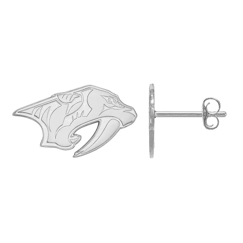 LogoArt Nashville Predators Sterling Silver Mini Logo Stud Earrings, Women's Product Image