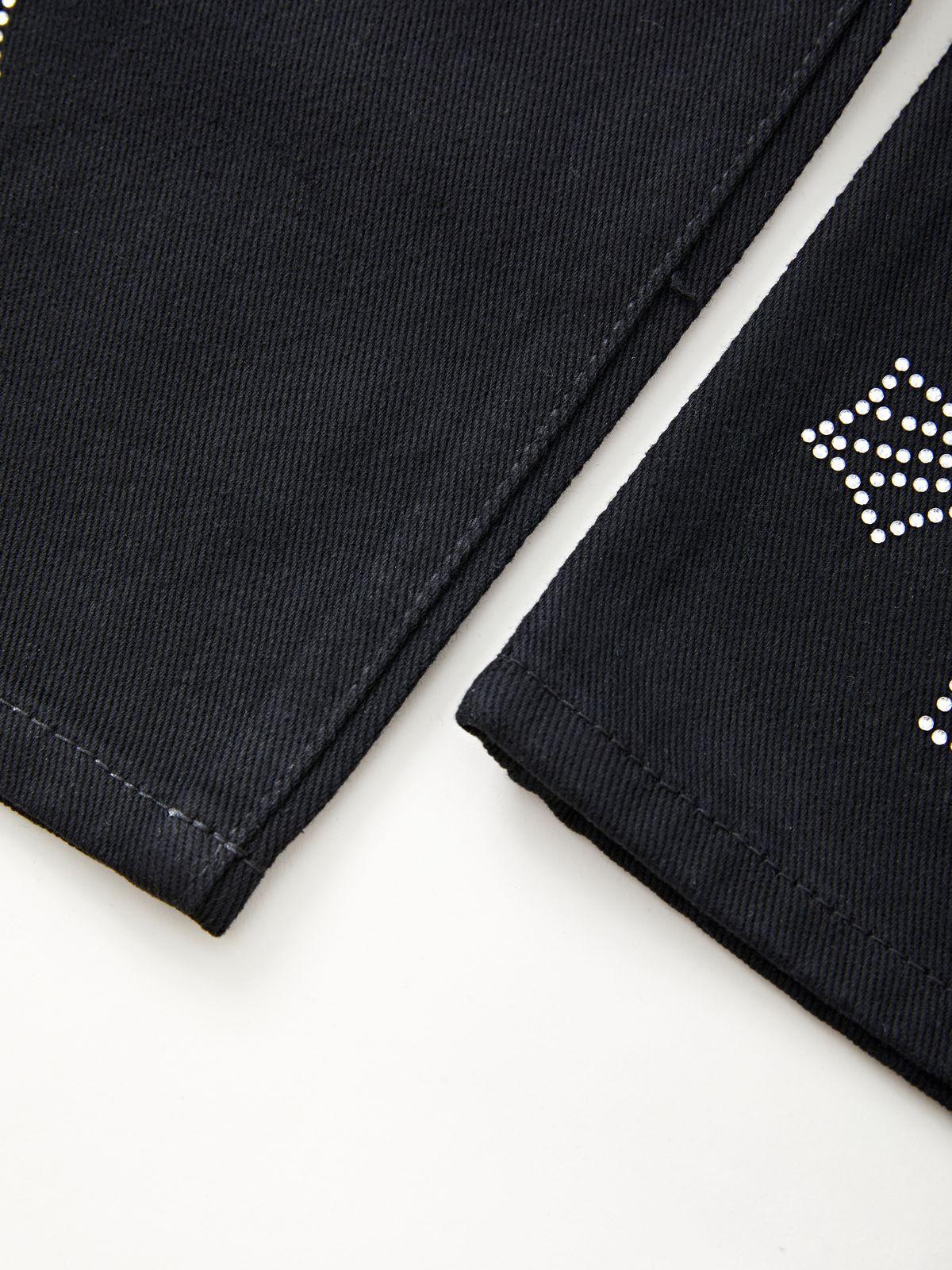 Men's Cross Rhinestone Loose Fit Jeans Product Image